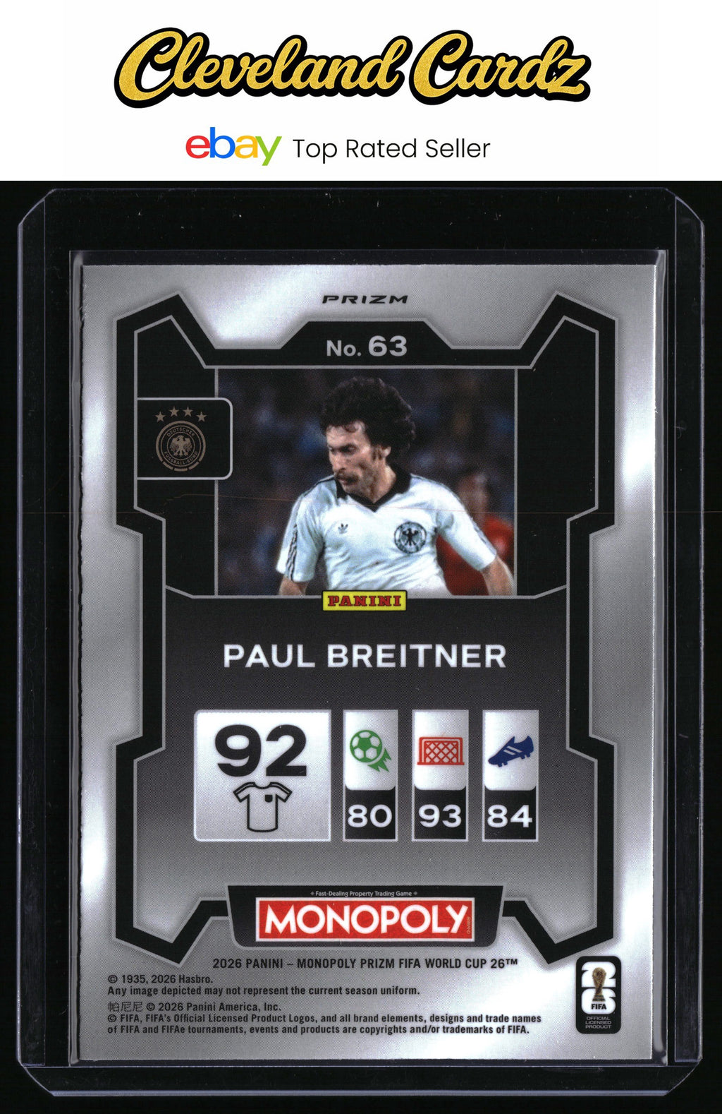 2026 Panini FIFA World Cup #63 Paul Breitner Gold Cracked Ice Prizms