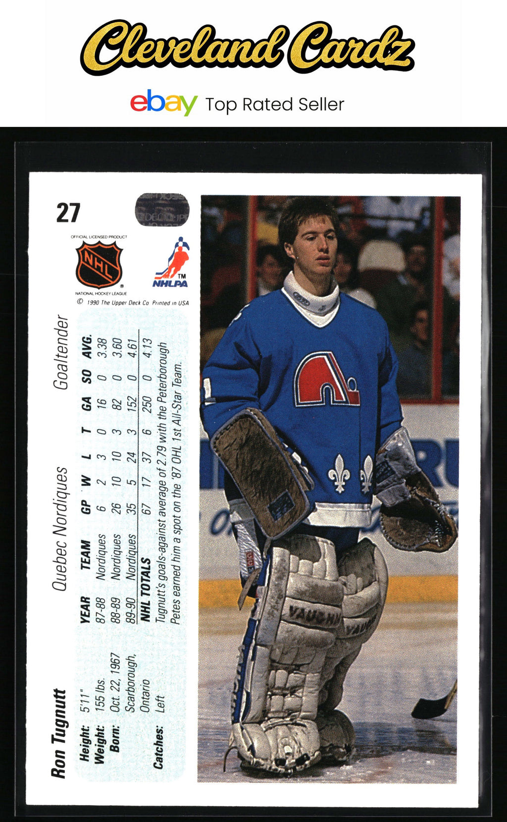 1990-91 Upper Deck #27 Ron Tugnutt