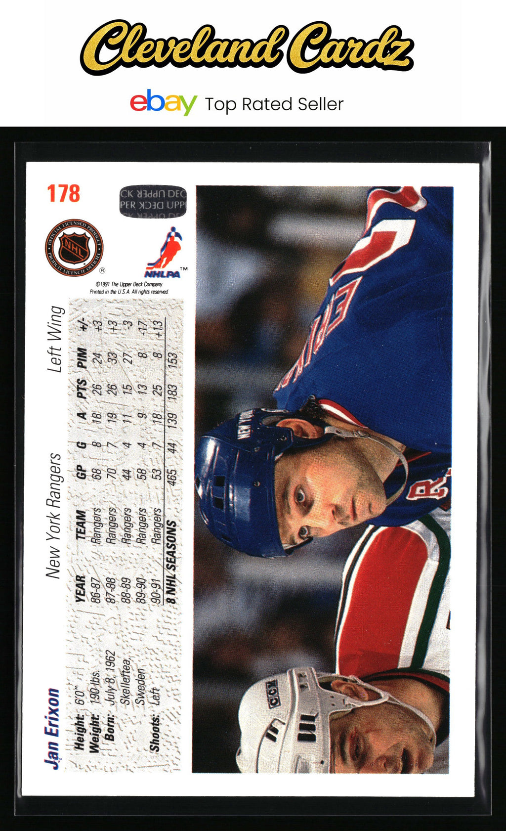 1991-92 Upper Deck #178 Jan Erixon