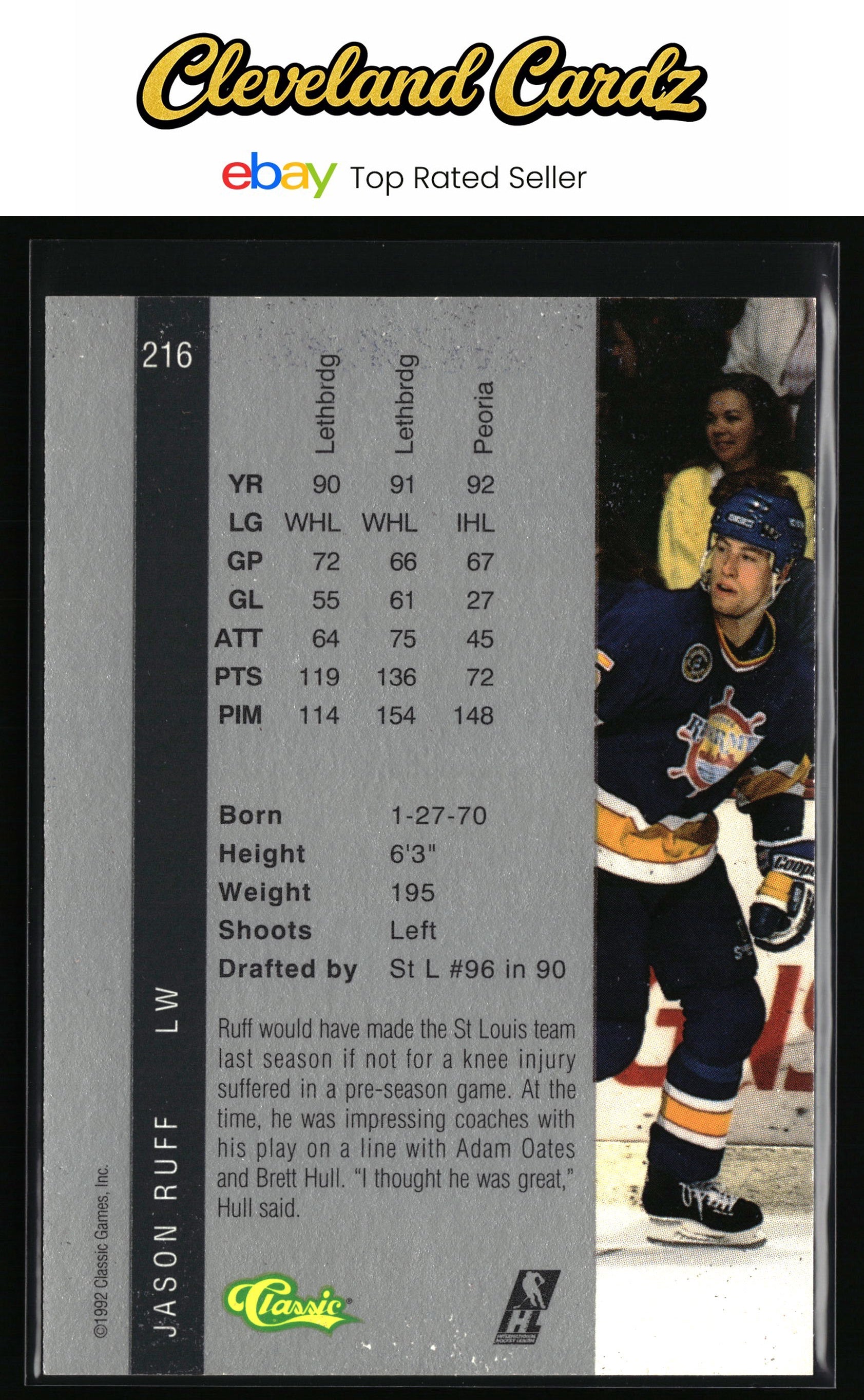 1992 Classic Four Sport #216 Jason Ruff