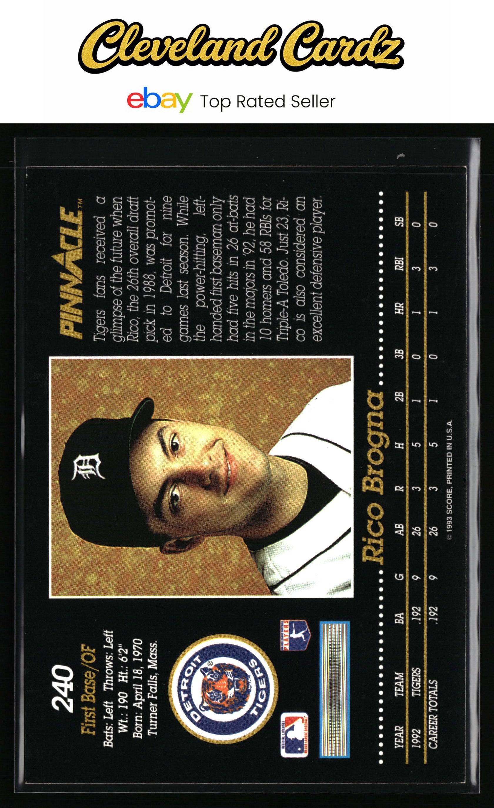 1993 Pinnacle #240 Rico Brogna