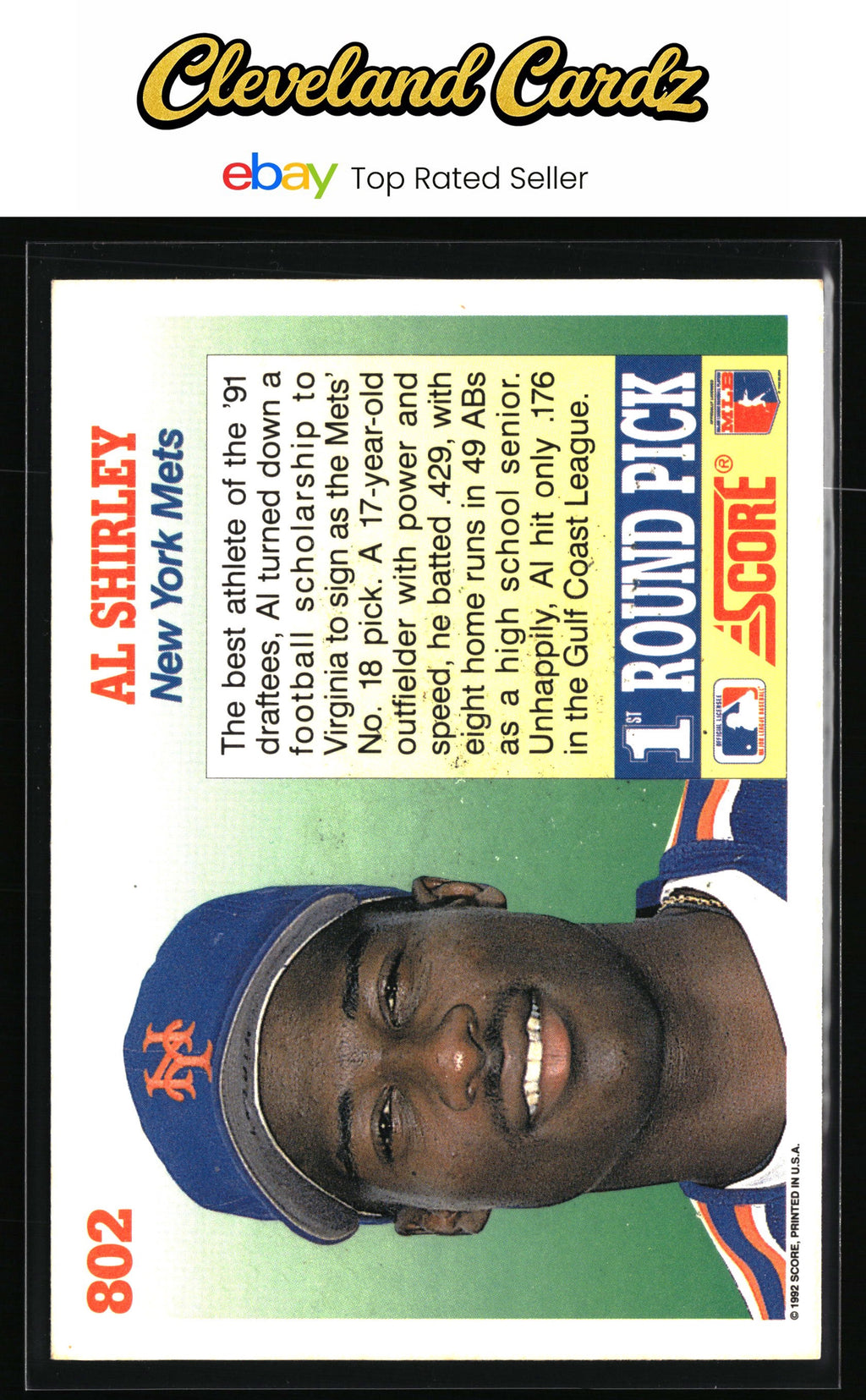1992 Score #802 Al Shirley