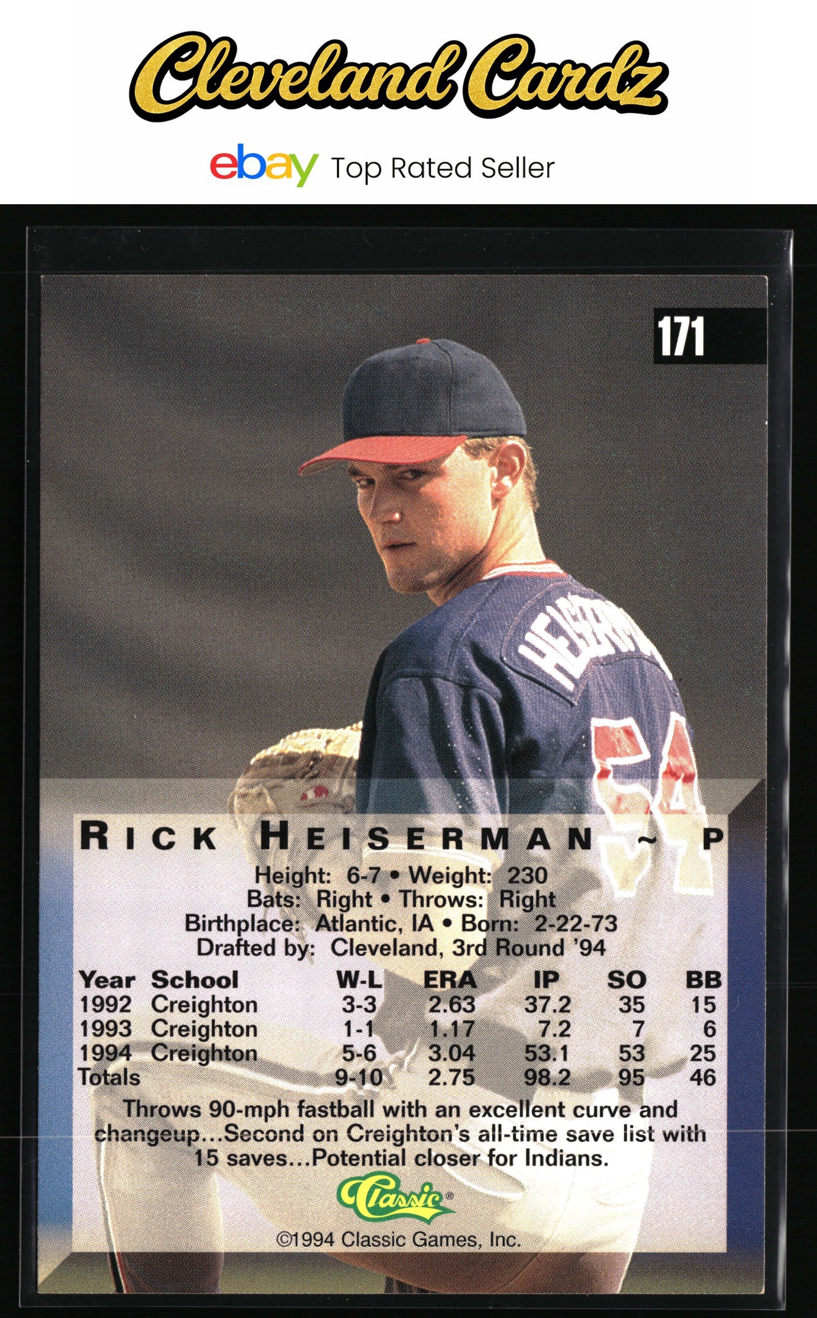 1994 Classic Four Sport #171 Rick Heiserman