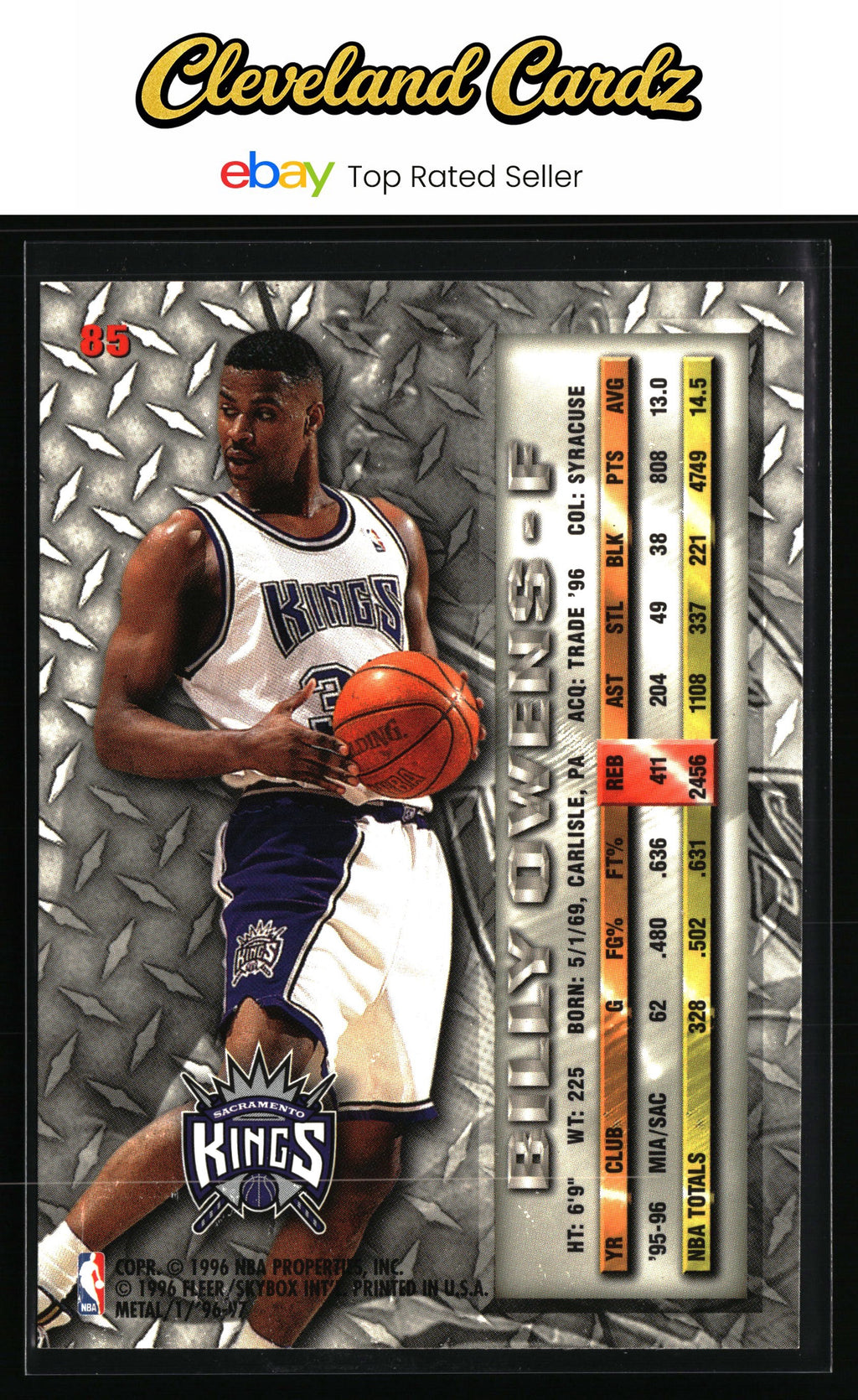 1996-97 Metal #85 Billy Owens