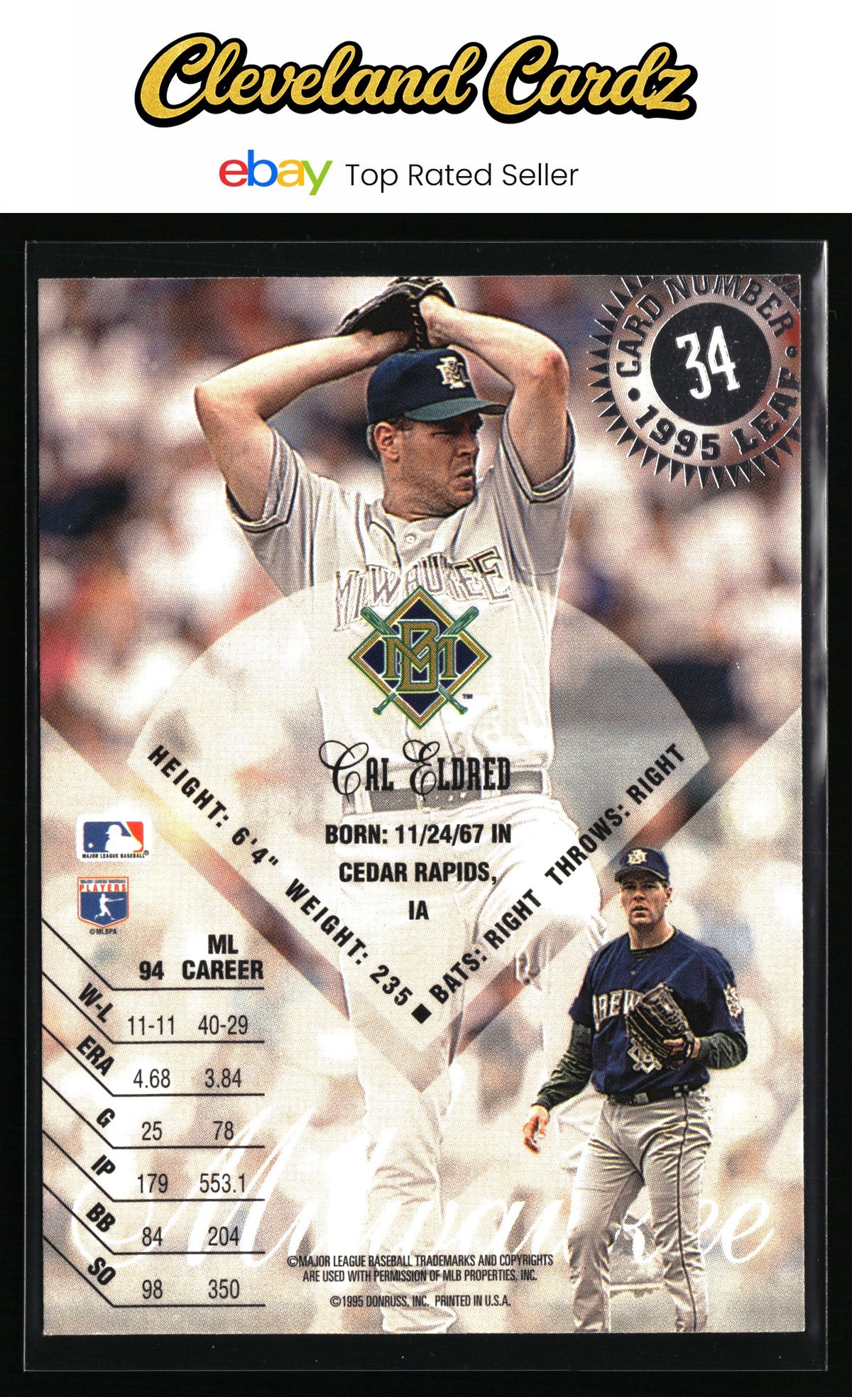 1995 Leaf #34 Cal Eldred