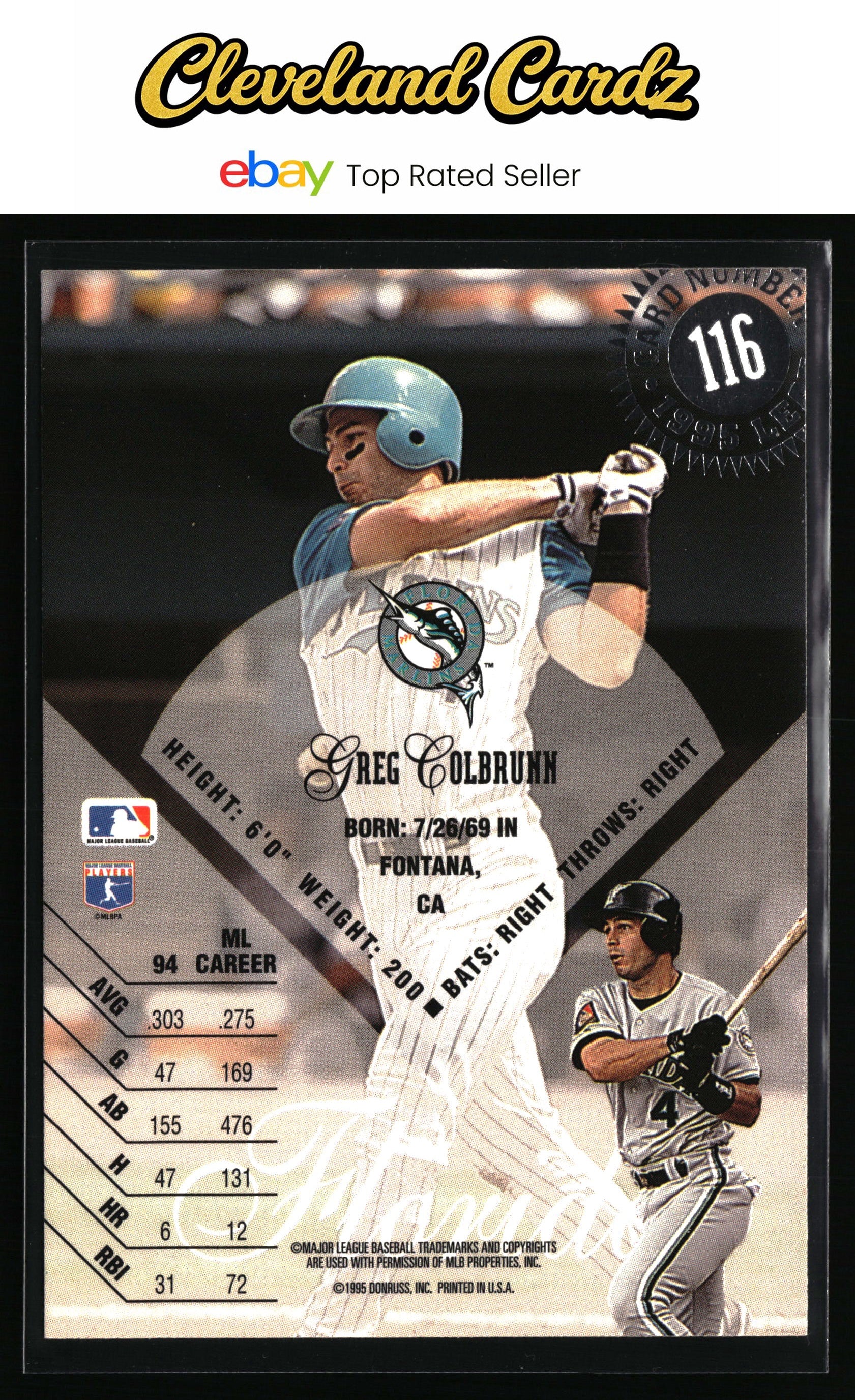 1995 Leaf #116 Greg Colbrunn