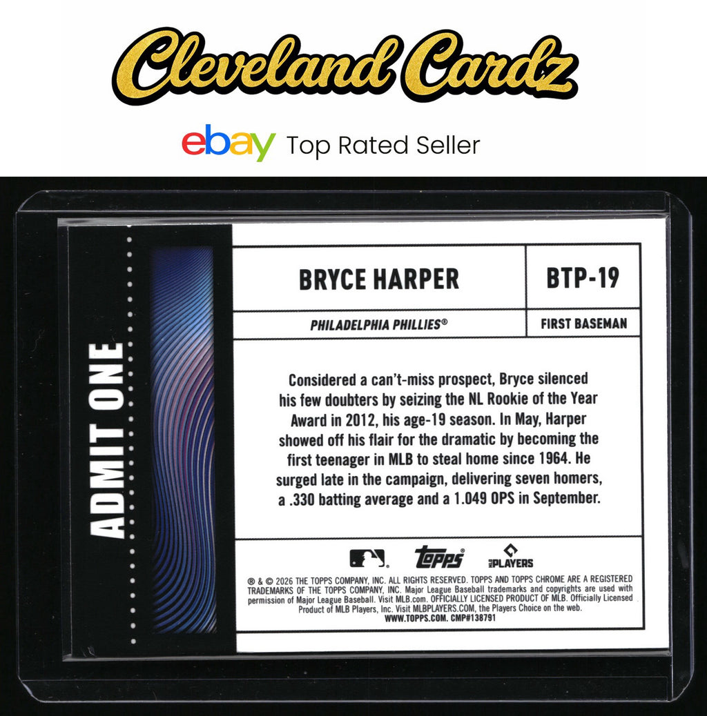 2026 Topps Chrome #BTP-19 Bryce Harper Big Ticket Players