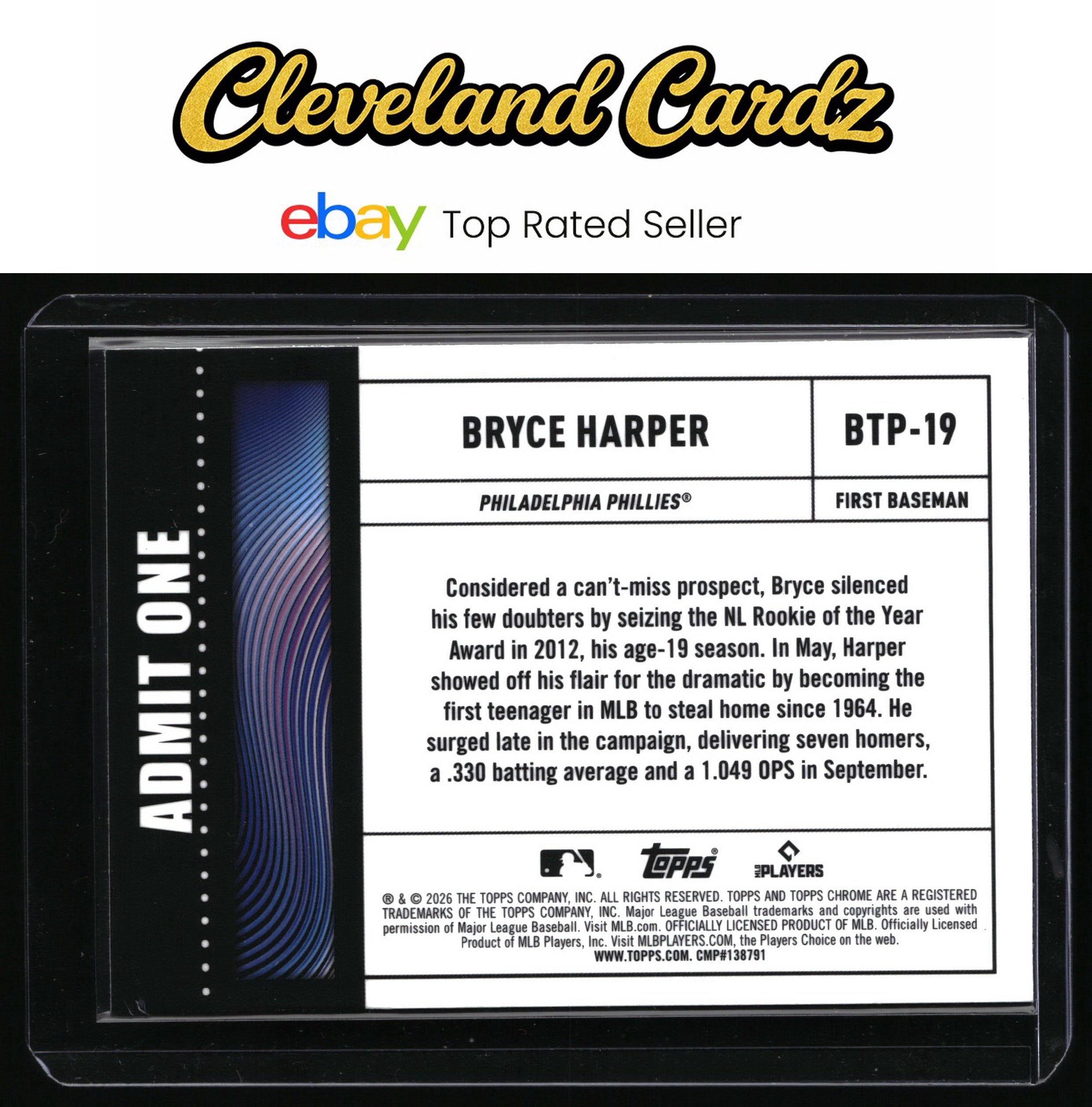 2026 Topps Chrome #BTP-19 Bryce Harper Big Ticket Players