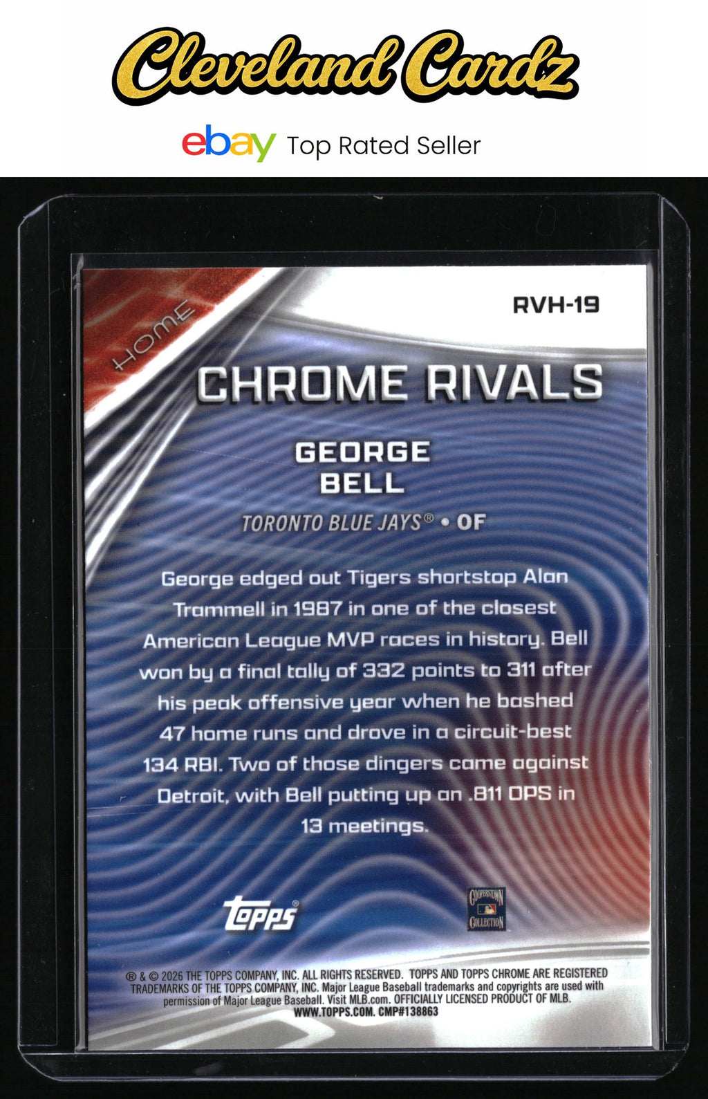 2026 Topps Chrome #RVH-19 George Bell Chrome Rivals Home