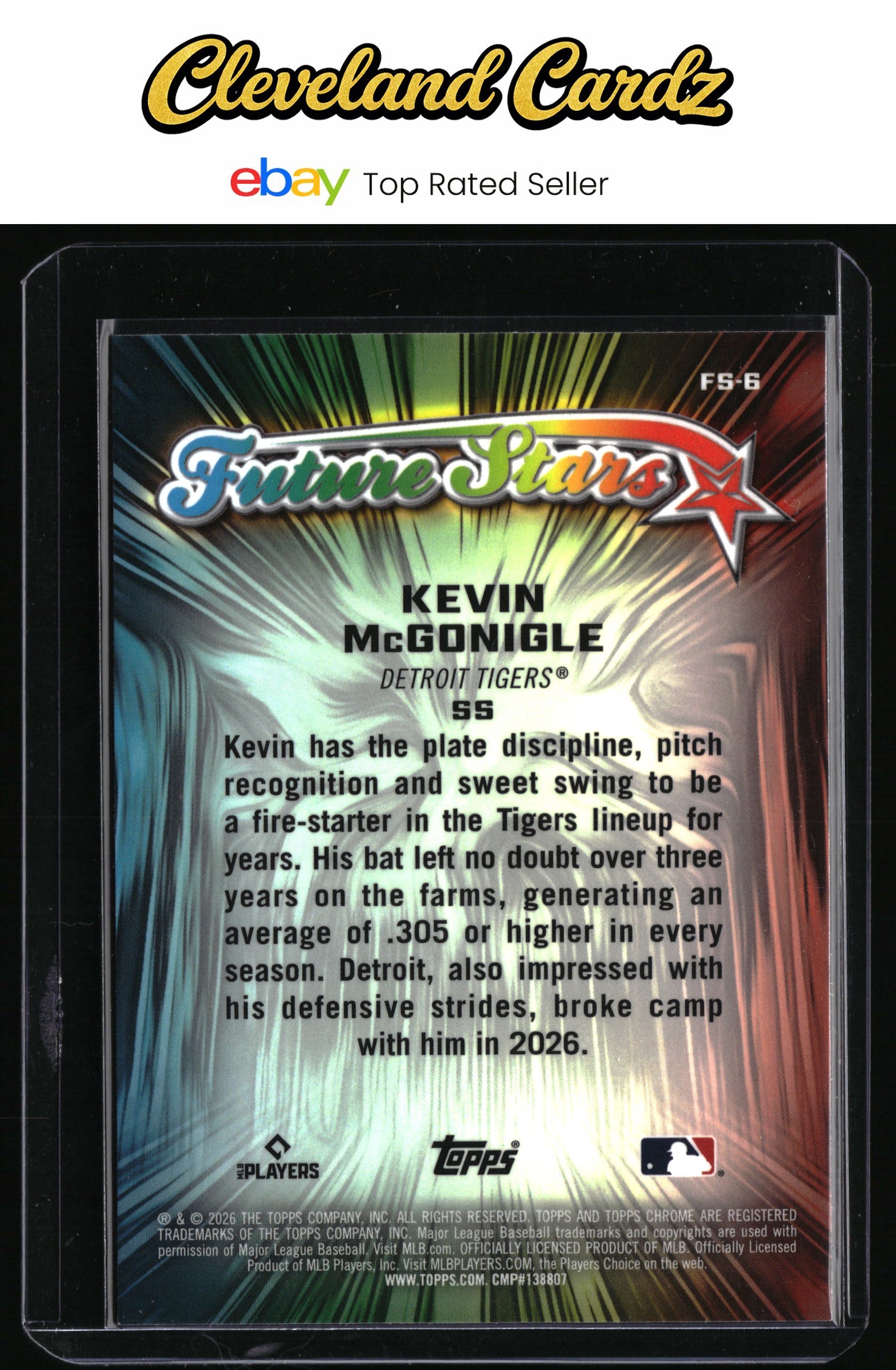 2026 Topps Chrome #FS-6 Kevin McGonigle Future Stars