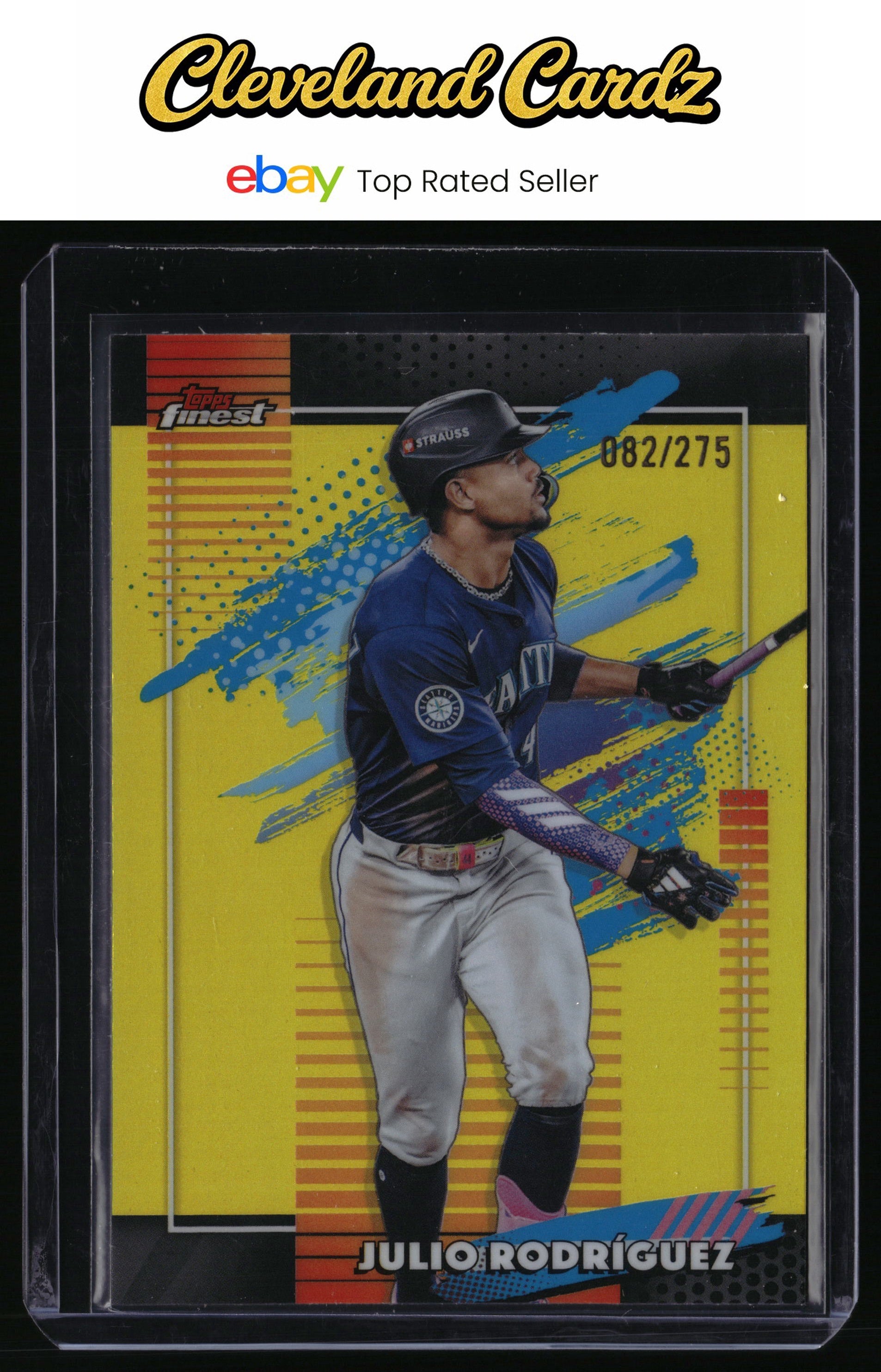 2026 Finest #130 Julio Rodríguez Yellow Refractors #/275
