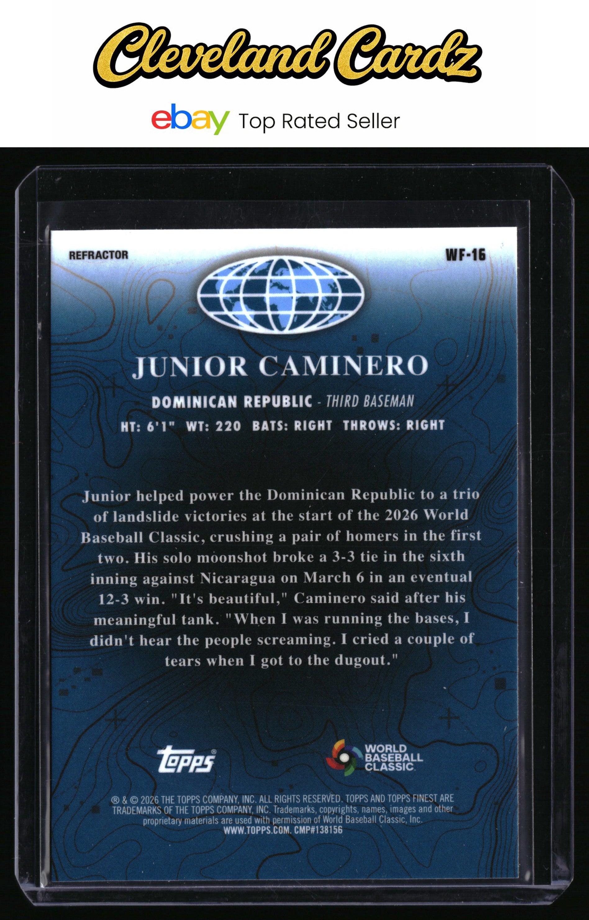 2026 Finest #WF-16 Junior Caminero World's Finest Refractors