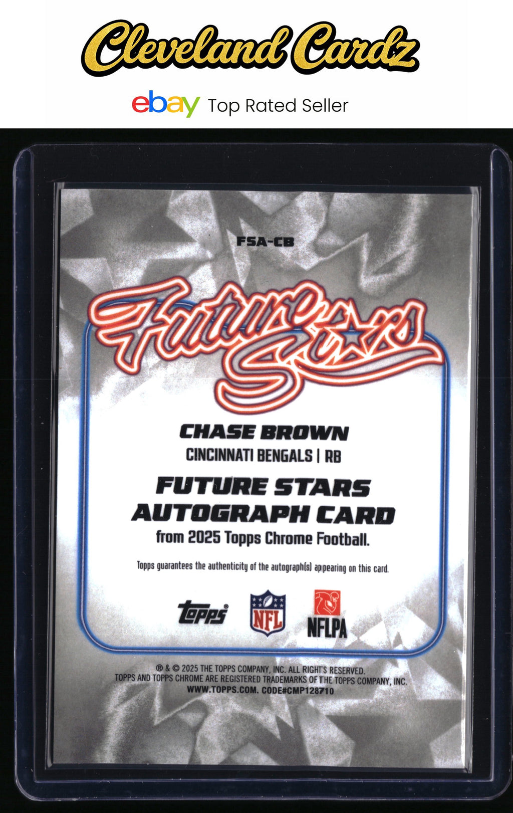 2025 Topps Chrome #FSA-CB Chase Brown FS Auto Black Refractor #/10 *Bookend*