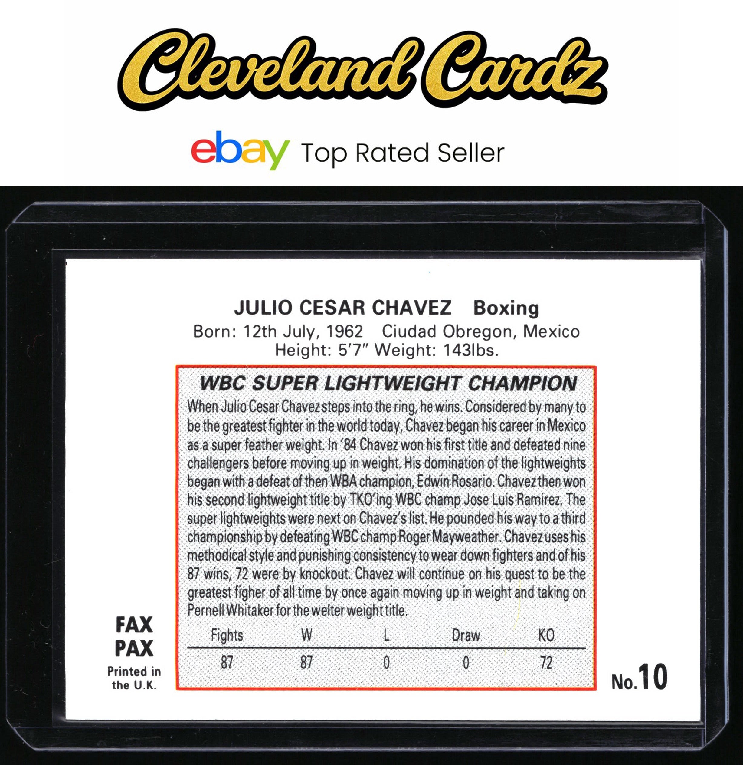 1993 Fax Pax World of Sport #10 Julio Cesar Chavez