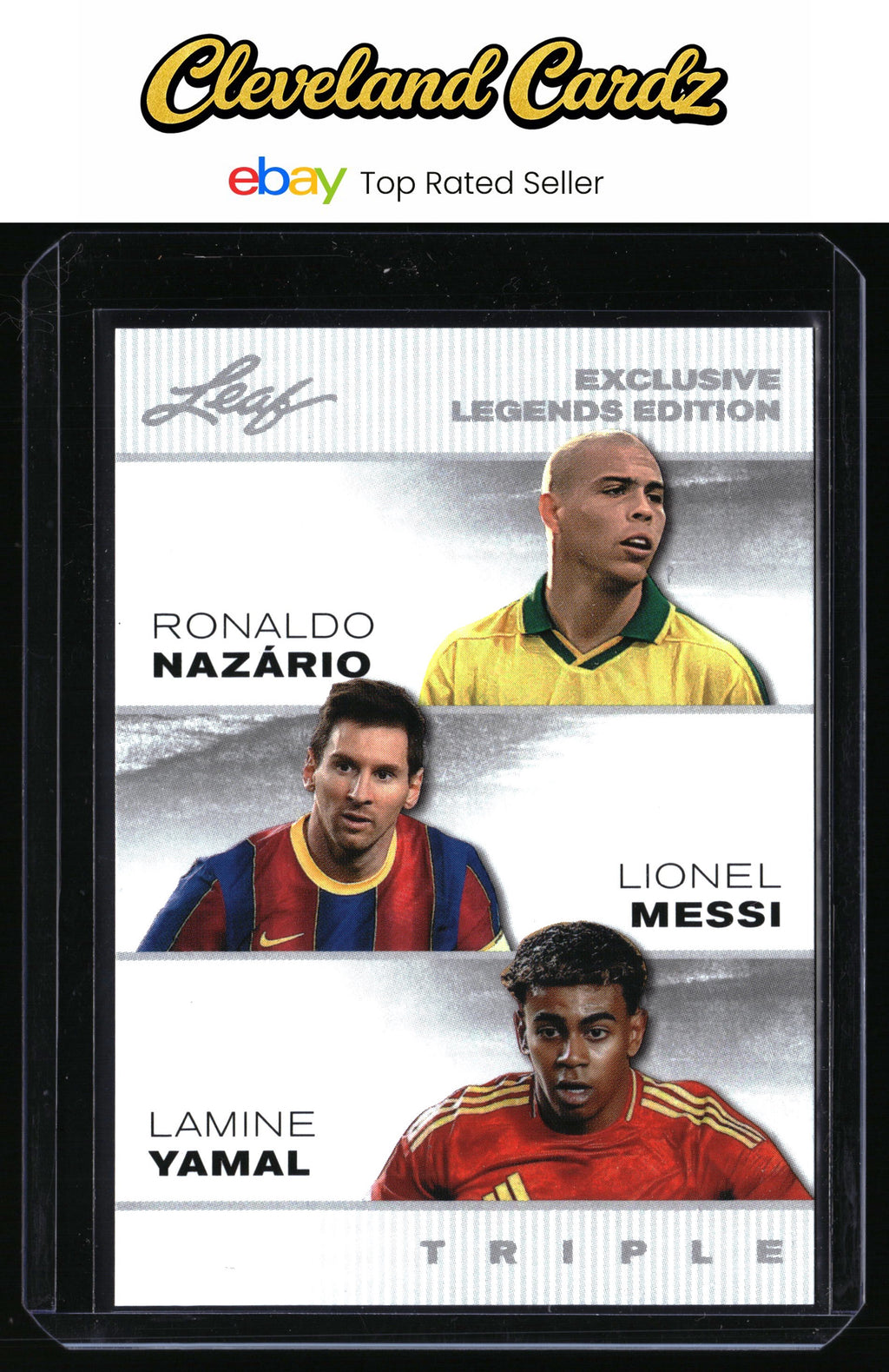 2026 Leaf Exclusive Legends #ELE-20 R. Nazário/Lionel Messi/Lamine Yamal