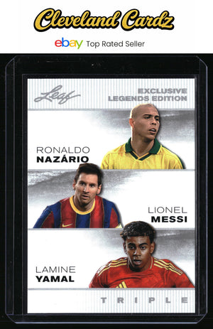 2026 Leaf Exclusive Legends #ELE-20 R. Nazário/Lionel Messi/Lamine Yamal