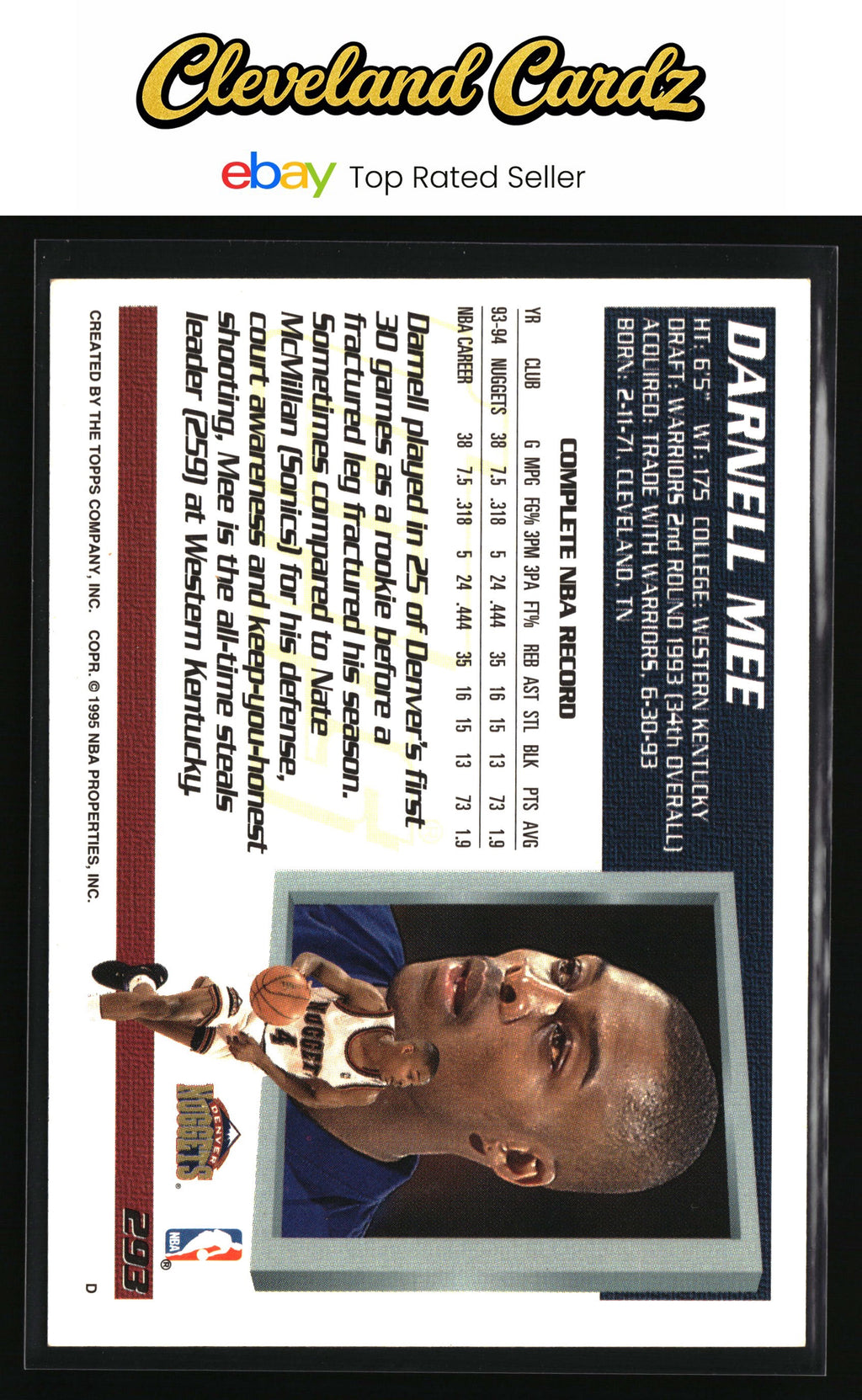1994-95 Topps #293 Darnell Mee