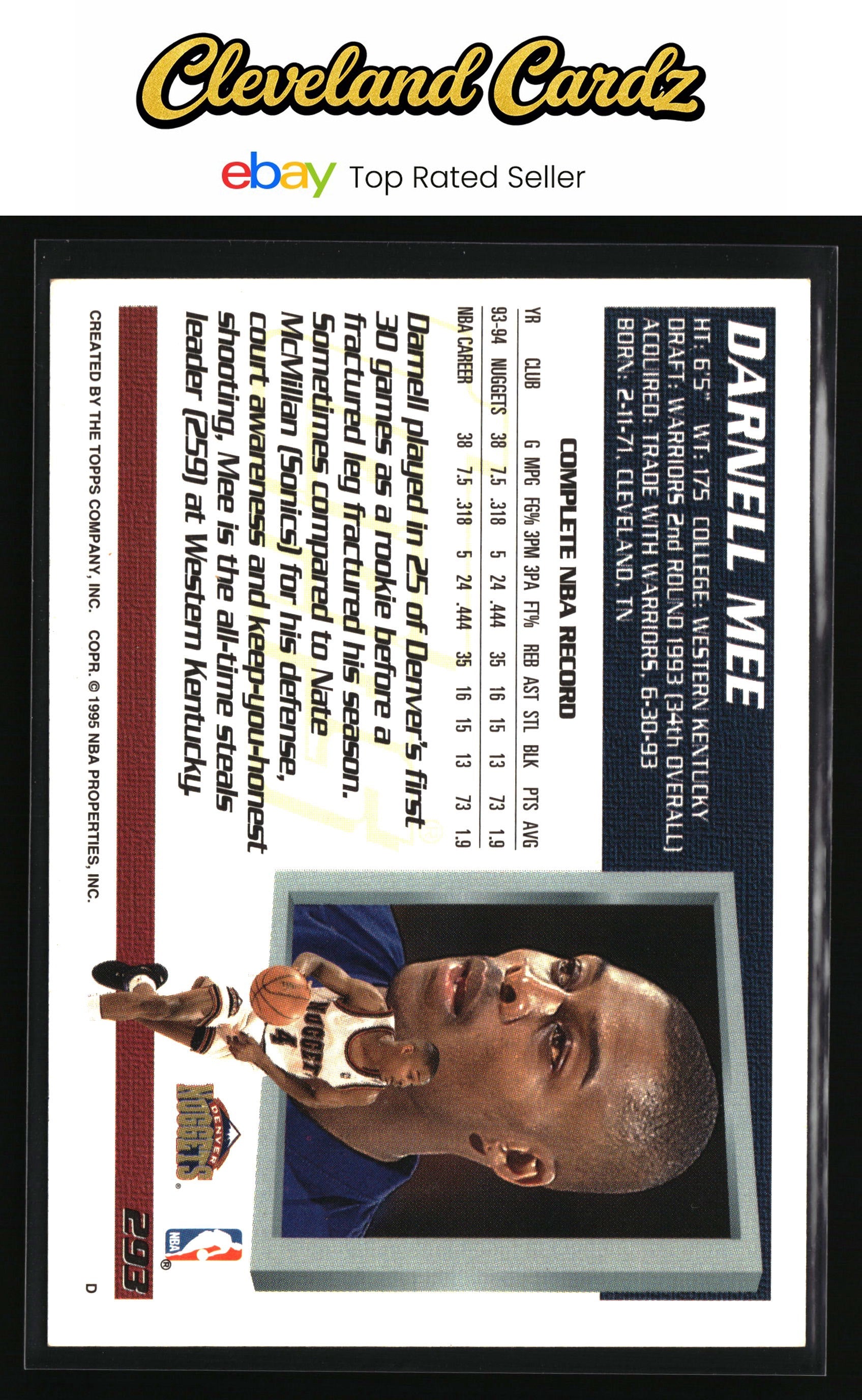 1994-95 Topps #293 Darnell Mee