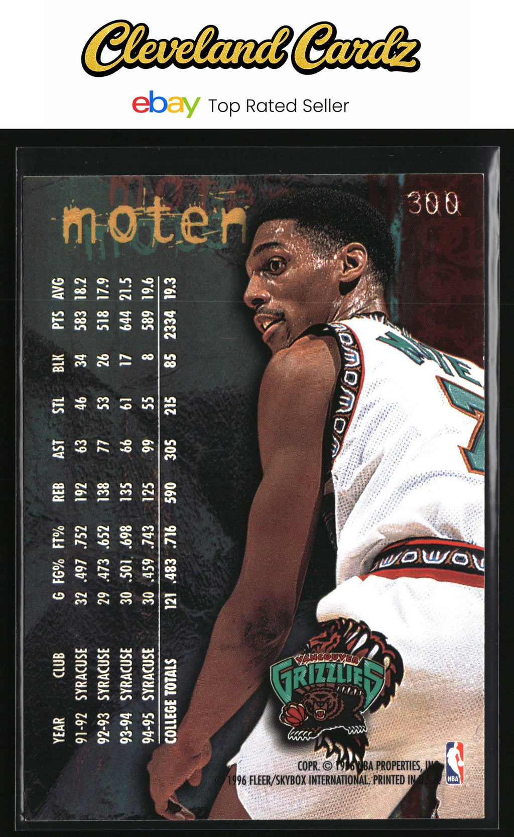 1995-96 Fleer #300 Lawrence Moten