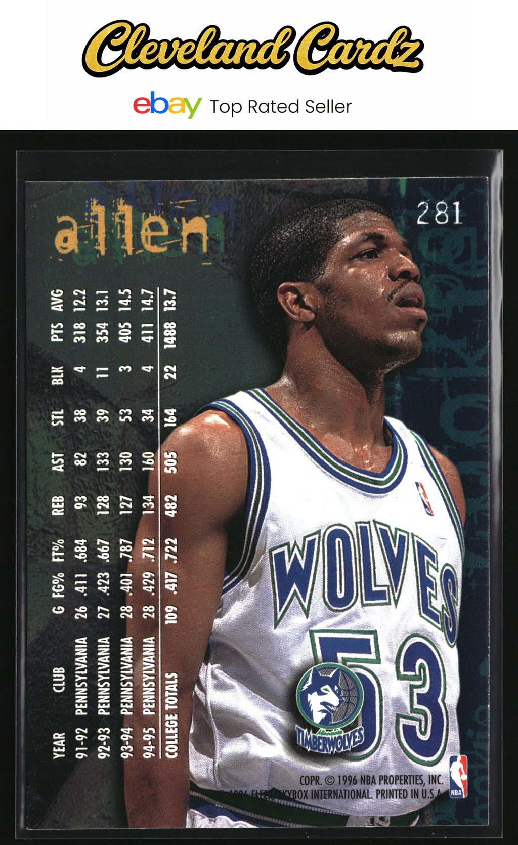 1995-96 Fleer #281 Jerome Allen