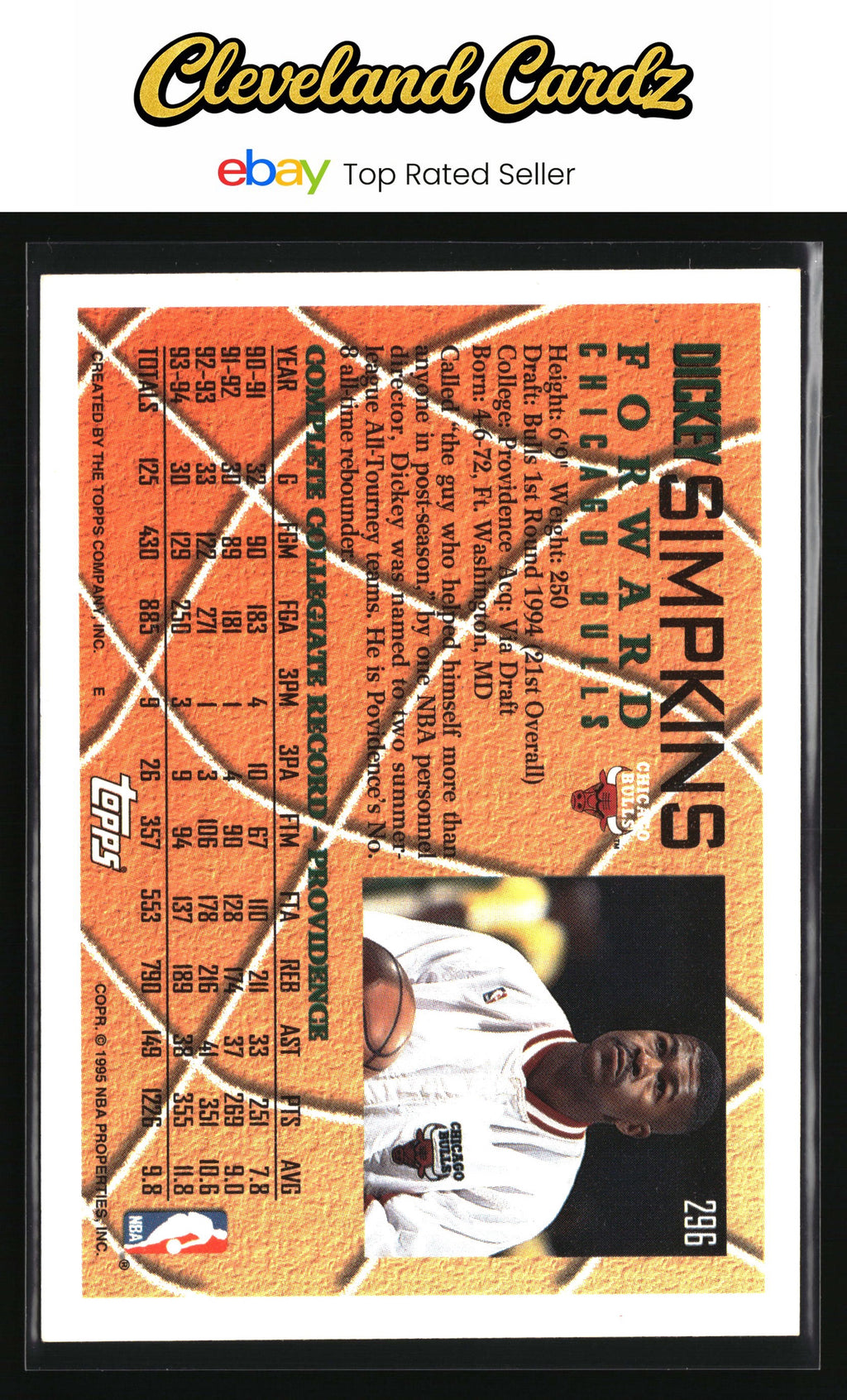 1994-95 Topps #296 Dickey Simpkins