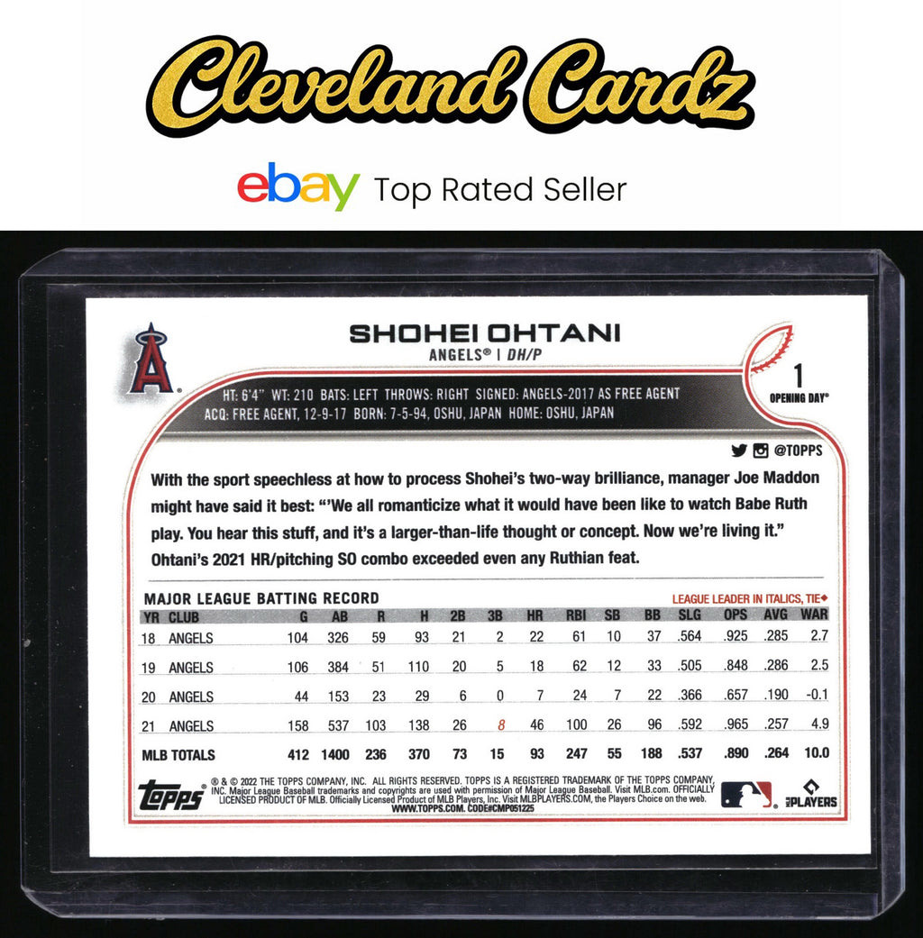 2022 Topps Opening Day #1 Shohei Ohtani