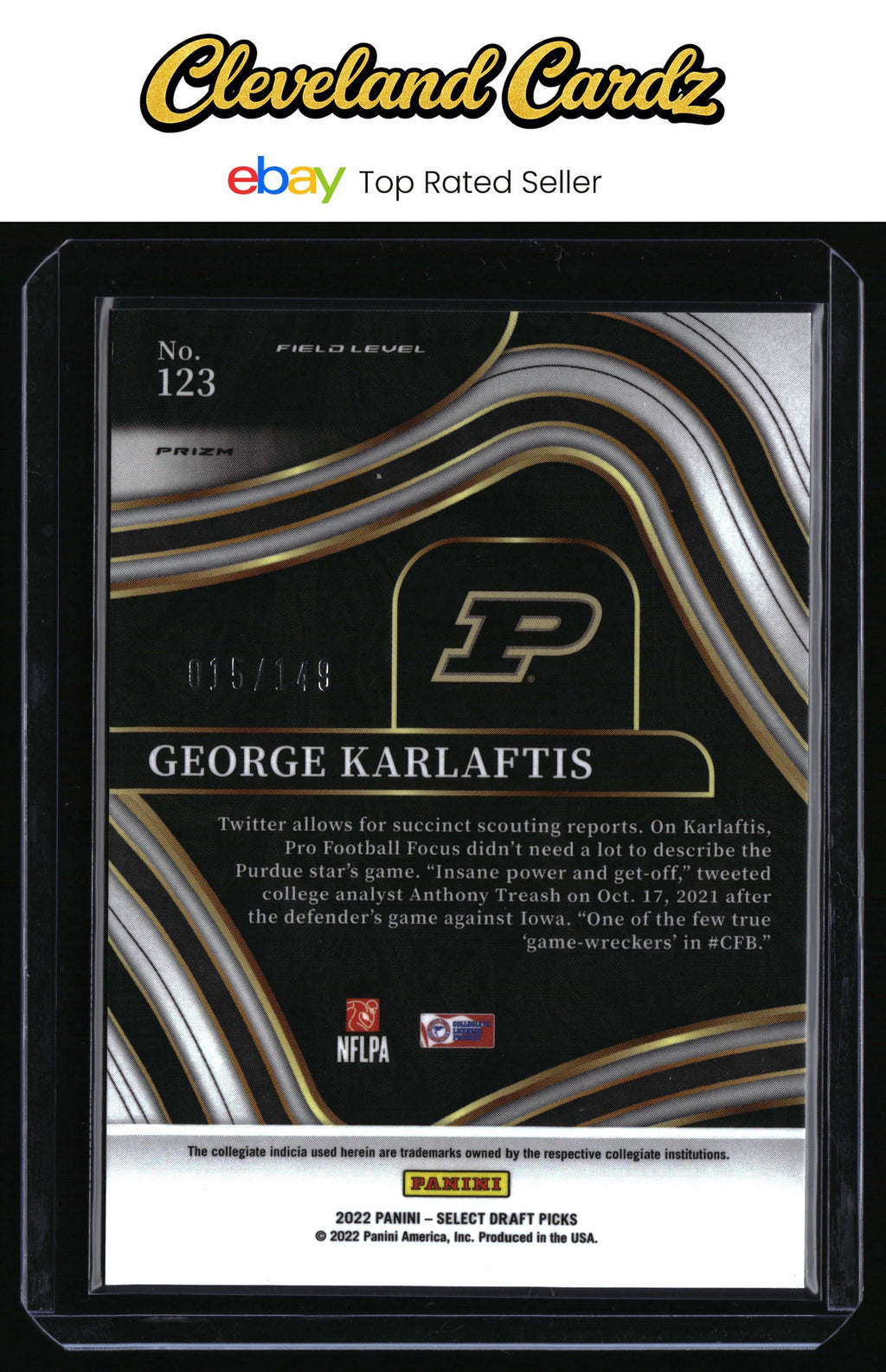 2022 Panini Select Draft Picks #123 George Karlaftis Red Prizm #/149
