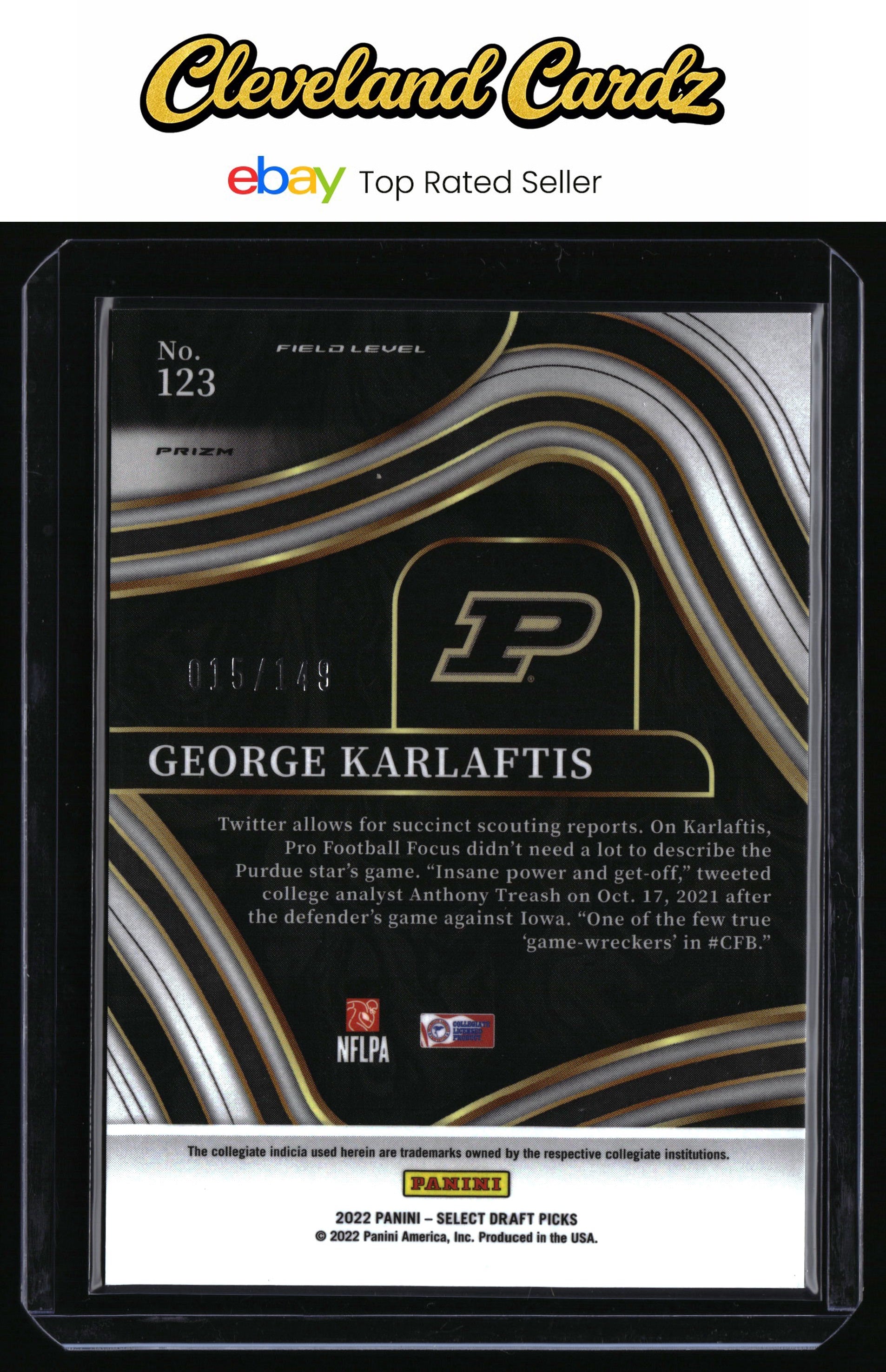 2022 Panini Select Draft Picks #123 George Karlaftis Red Prizm #/149