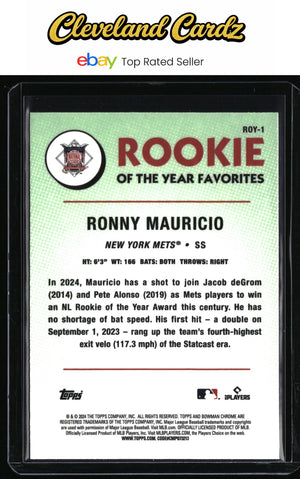 2024 Bowman #ROY-1 Ronny Mauricio Rookie of the Year Favorites