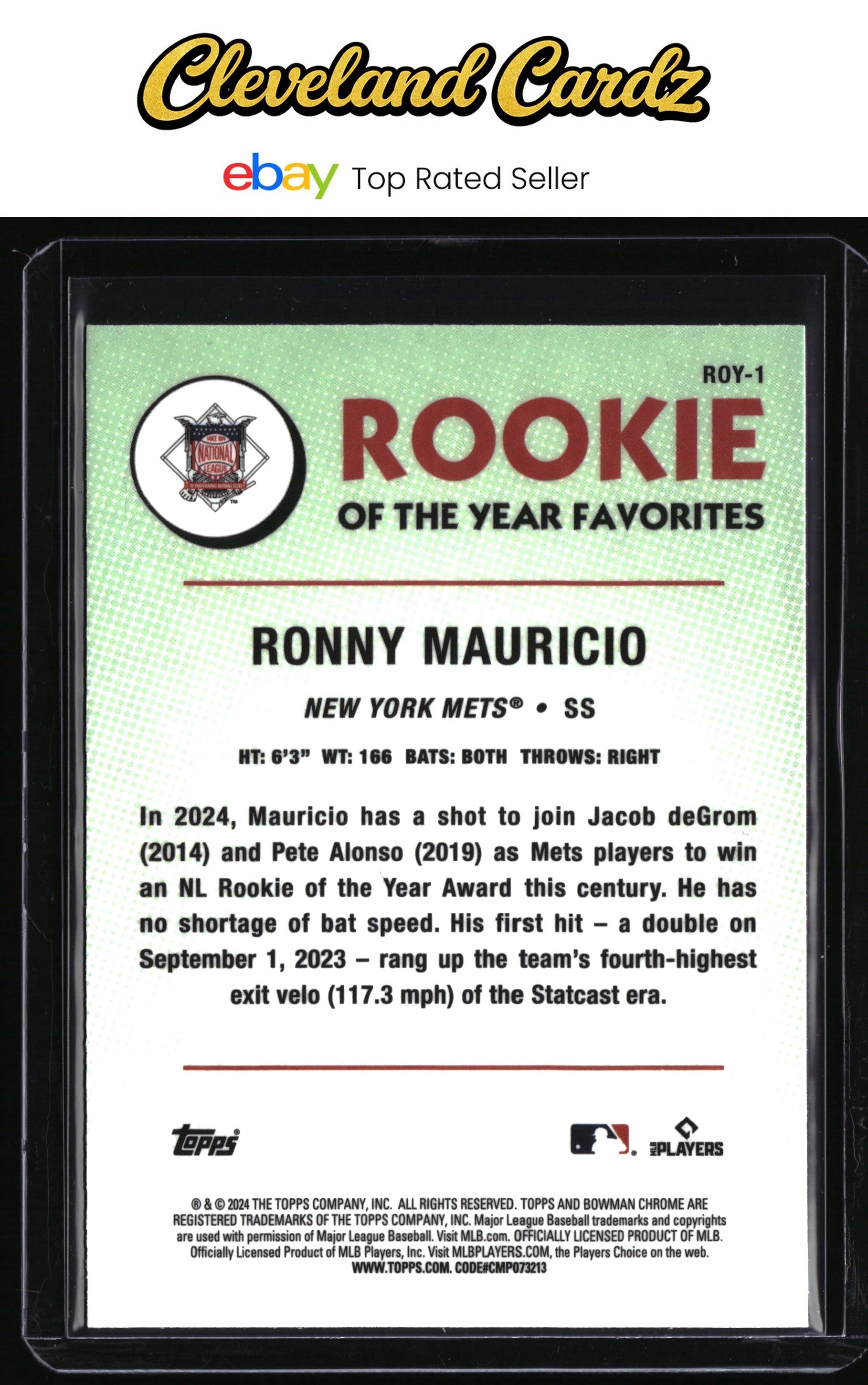 2024 Bowman #ROY-1 Ronny Mauricio Rookie of the Year Favorites