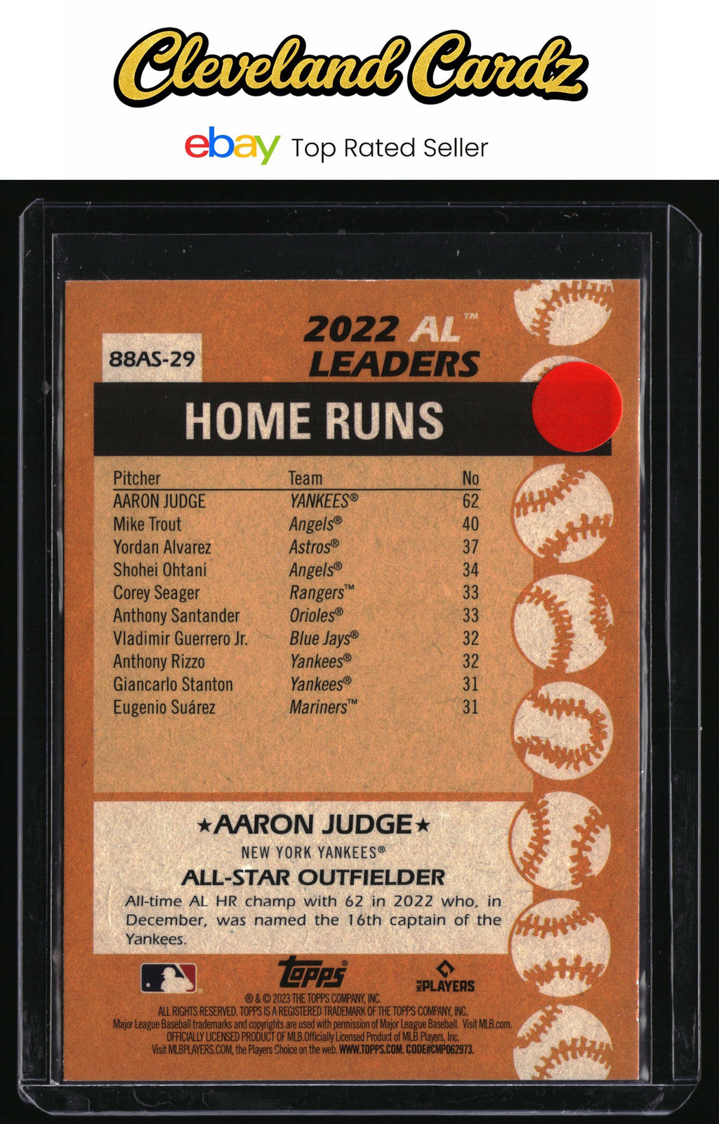 2023 Topps #88AS-29 Aaron Judge 1988 Topps Baseball 35th Anniversary All-Stars