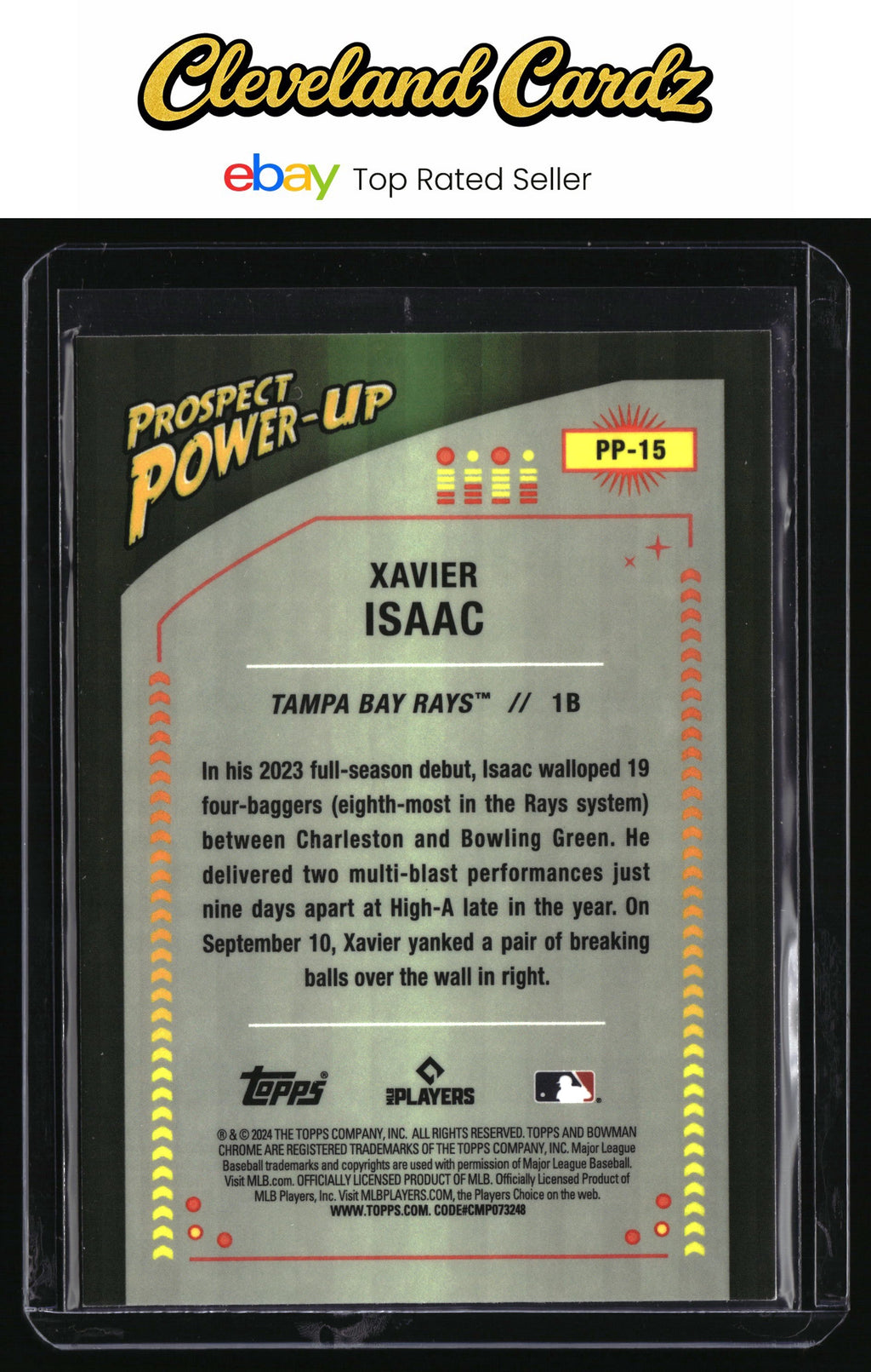 2024 Bowman #PP-15 Xavier Isaac Prospect Power-Up