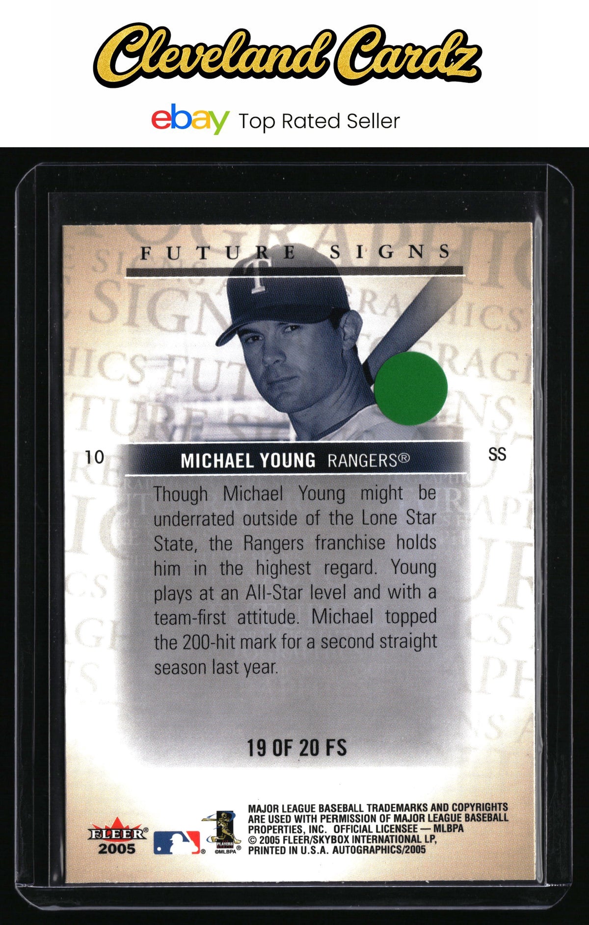 2005 SkyBox Autographics #19FS Michael Young Future Signs