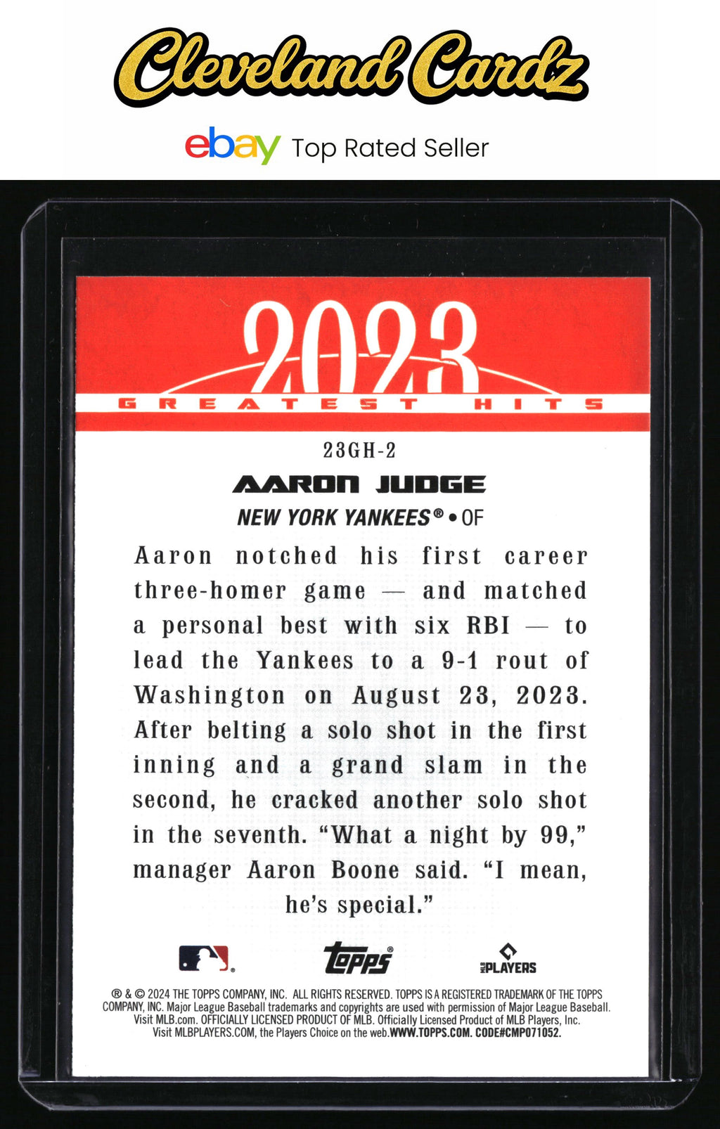 2024 Topps #23GH-2 Aaron Judge 2023 Greatest Hits