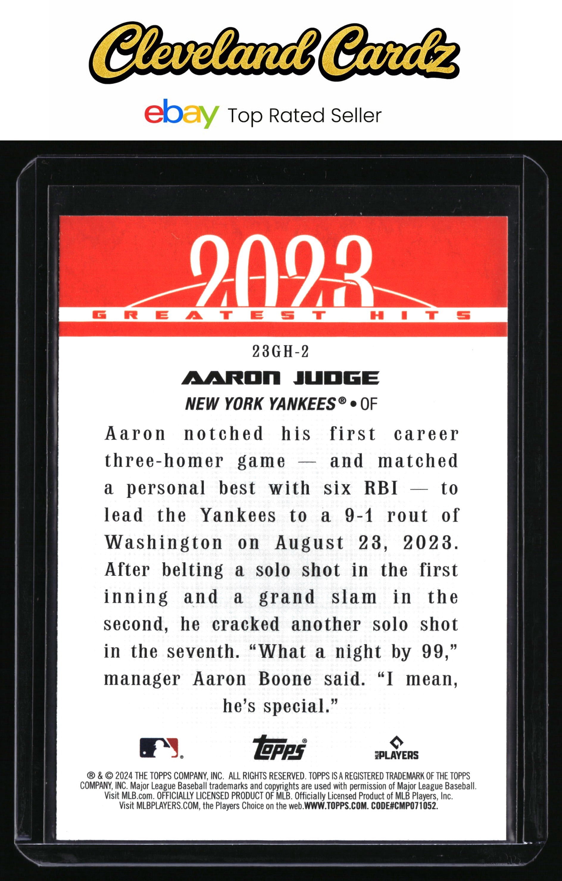 2024 Topps #23GH-2 Aaron Judge 2023 Greatest Hits
