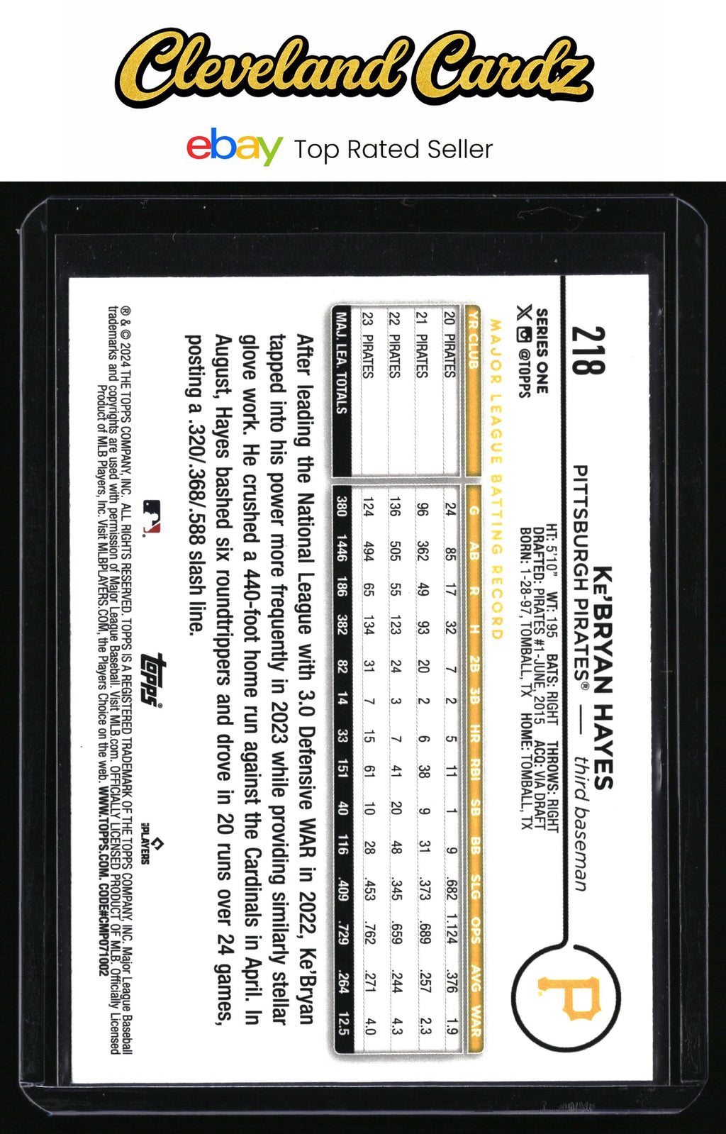 2024 Topps #218 Ke'Bryan Hayes Yellow