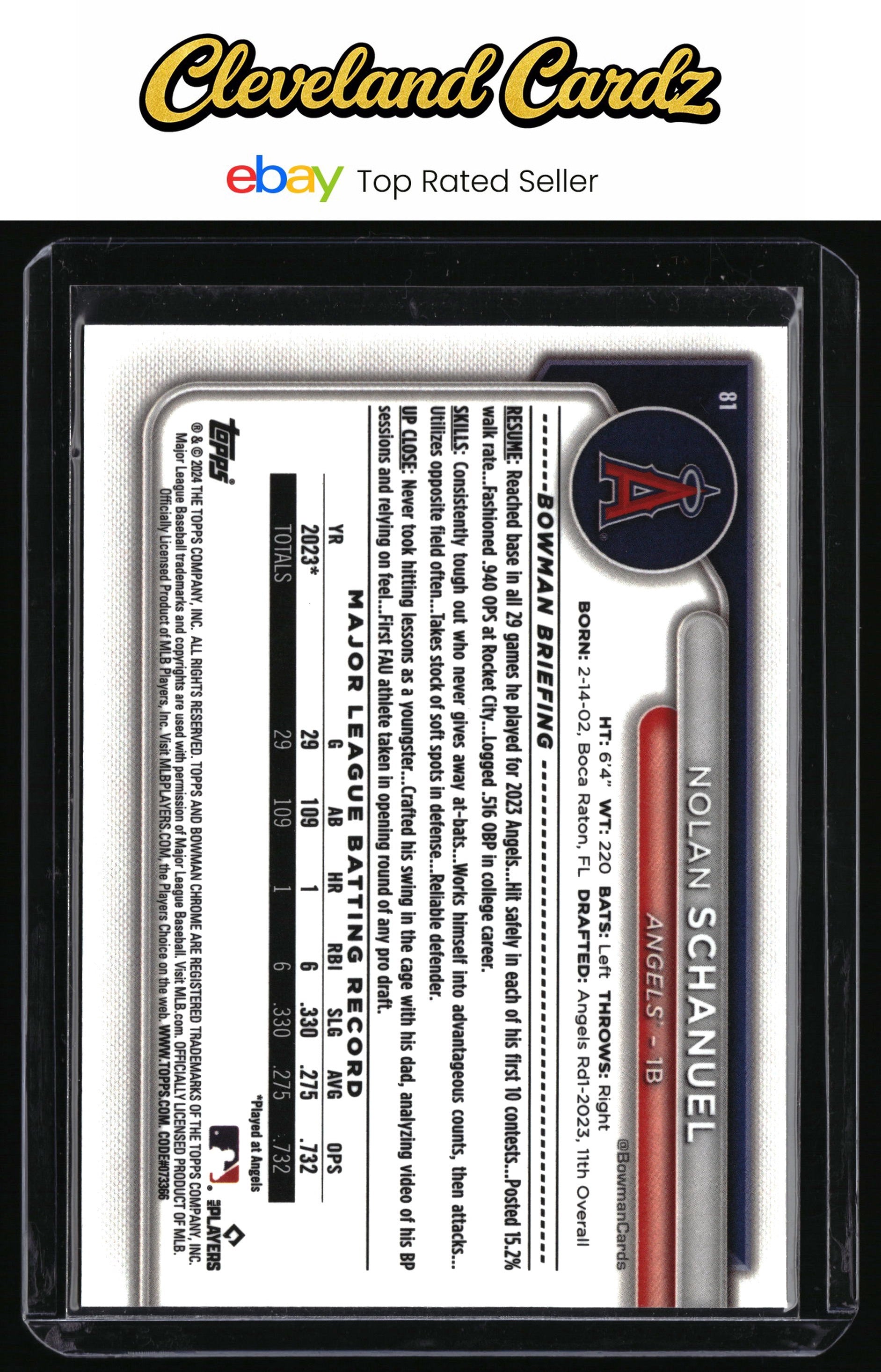 2024 Bowman #81 Nolan Schanuel Chrome Mojo Refractors