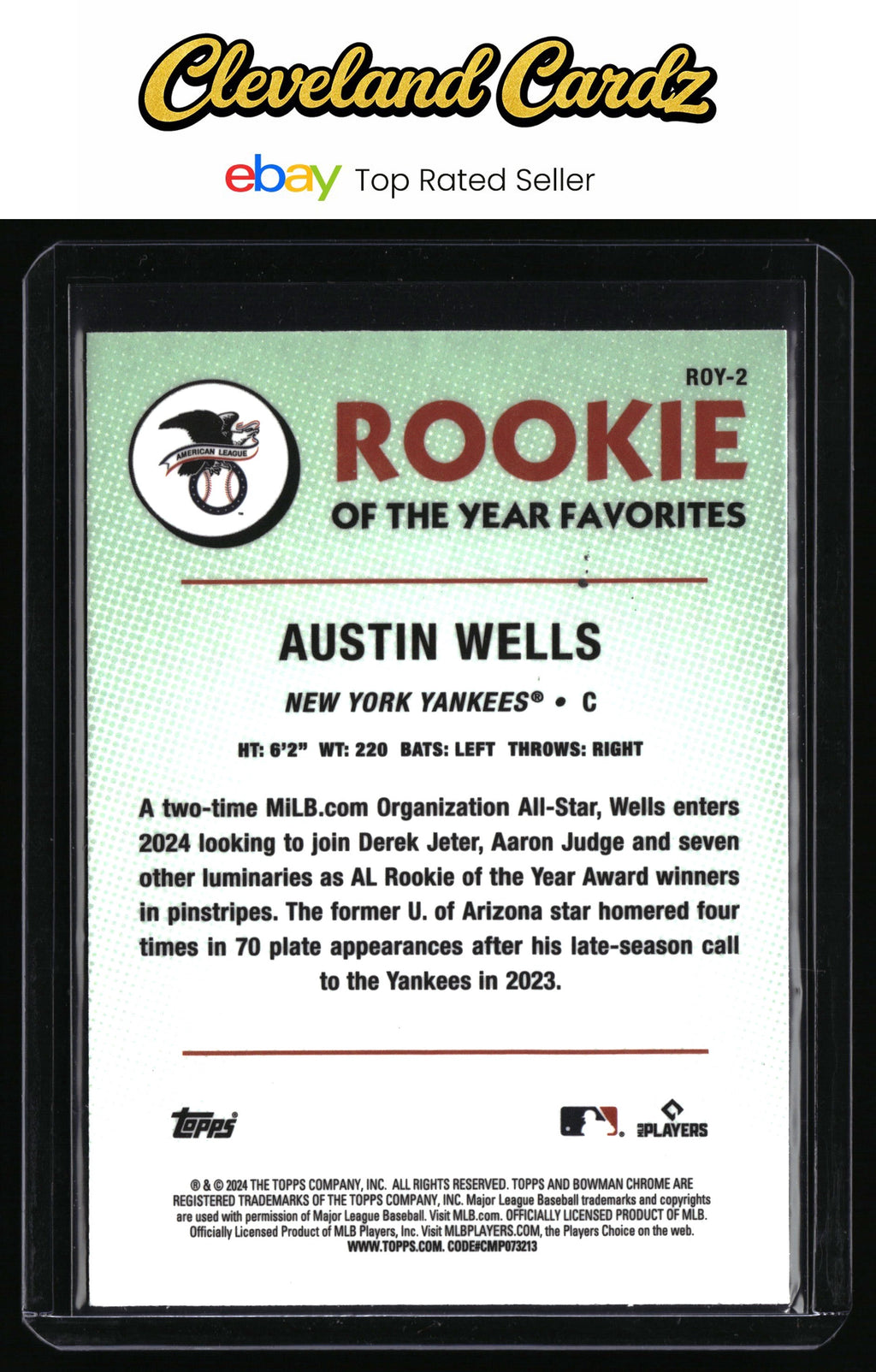 2024 Bowman #ROY-2 Austin Wells Rookie of the Year Favorites