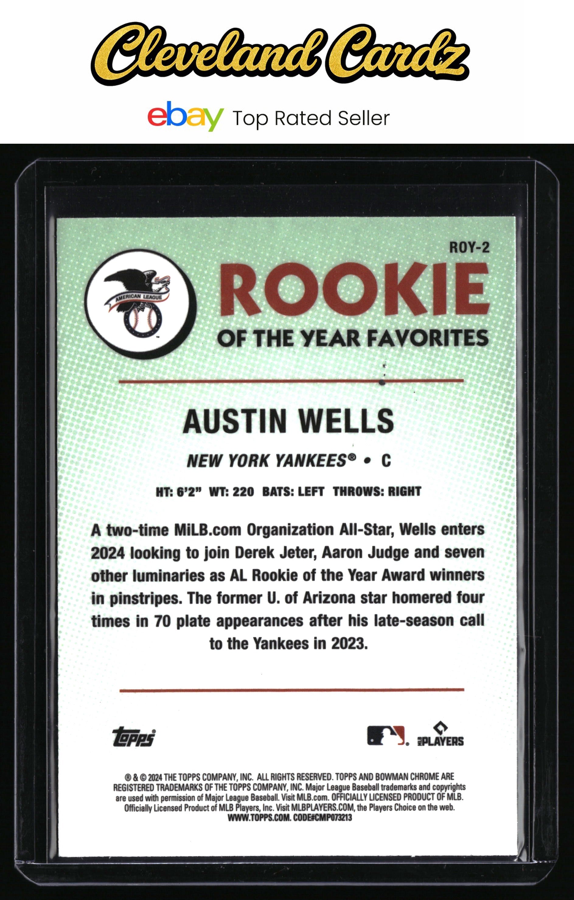 2024 Bowman #ROY-2 Austin Wells Rookie of the Year Favorites