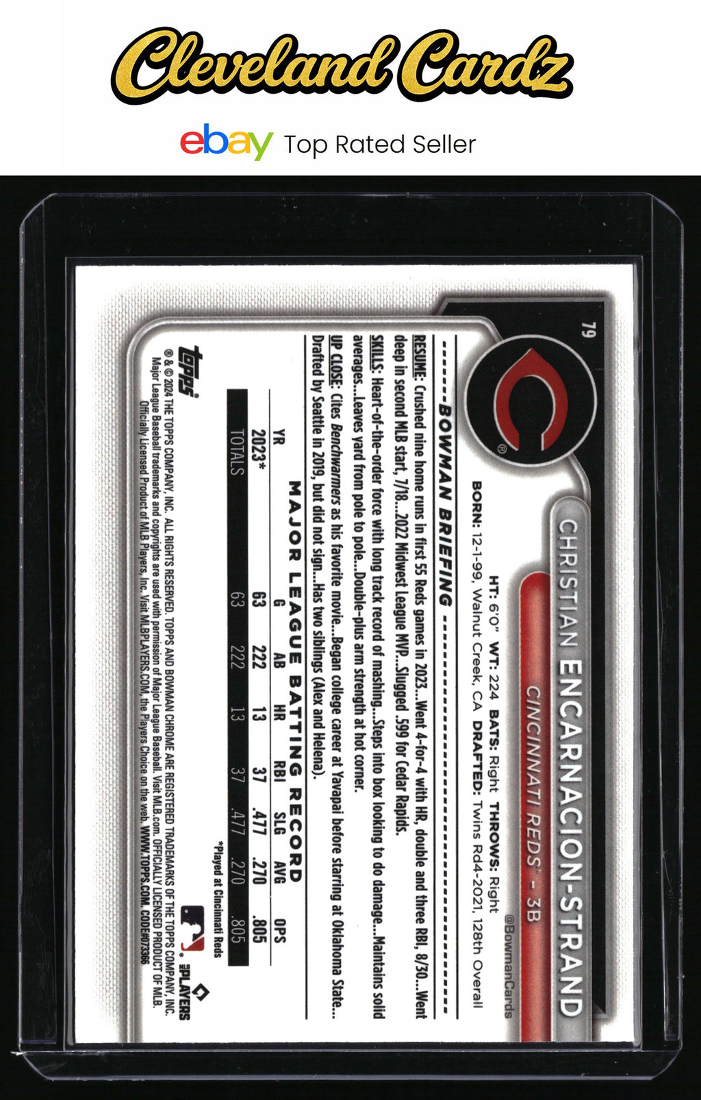 2024 Bowman #79 Christian Encarnacion-Strand Chrome Mojo Refractors