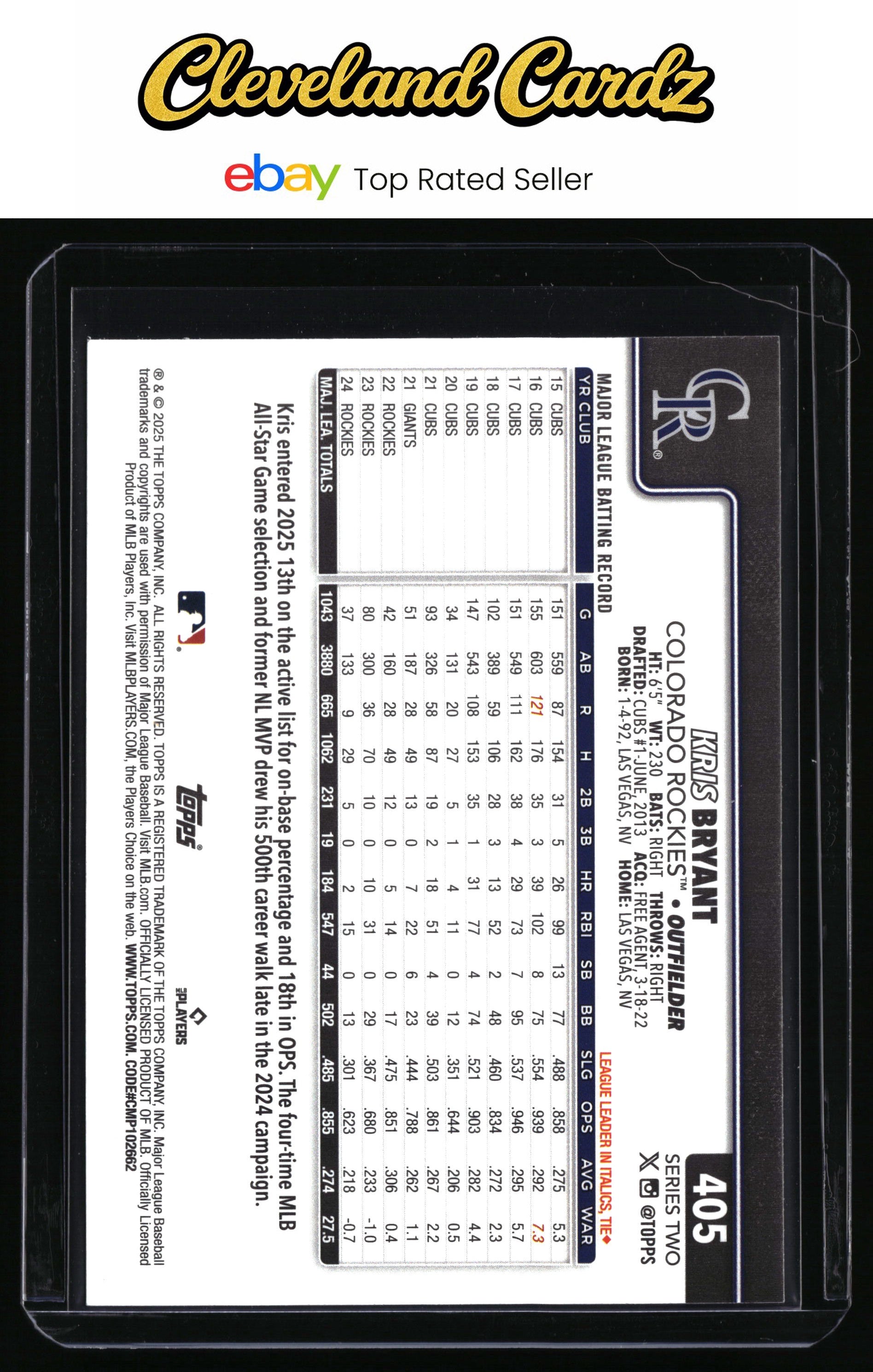 2025 Topps #405 Kris Bryant Holiday