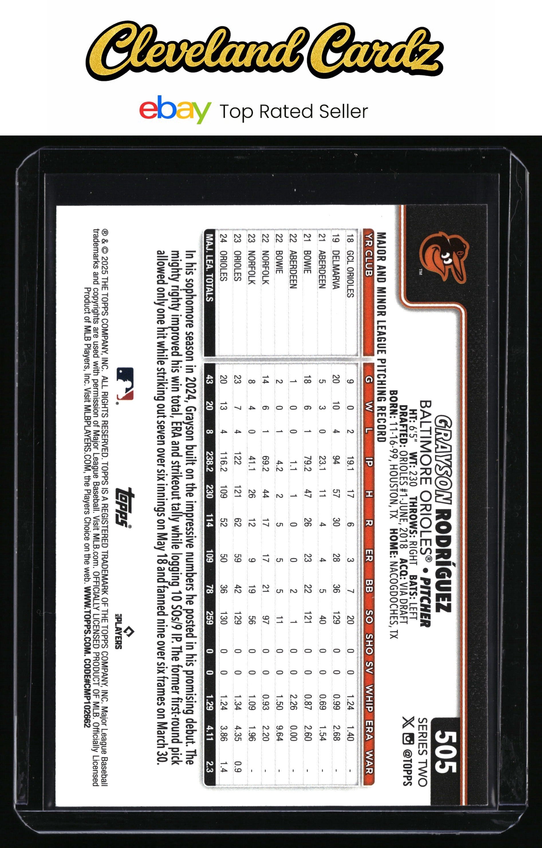 2025 Topps Baltimore Orioles #BAL-14 Grayson Rodriguez