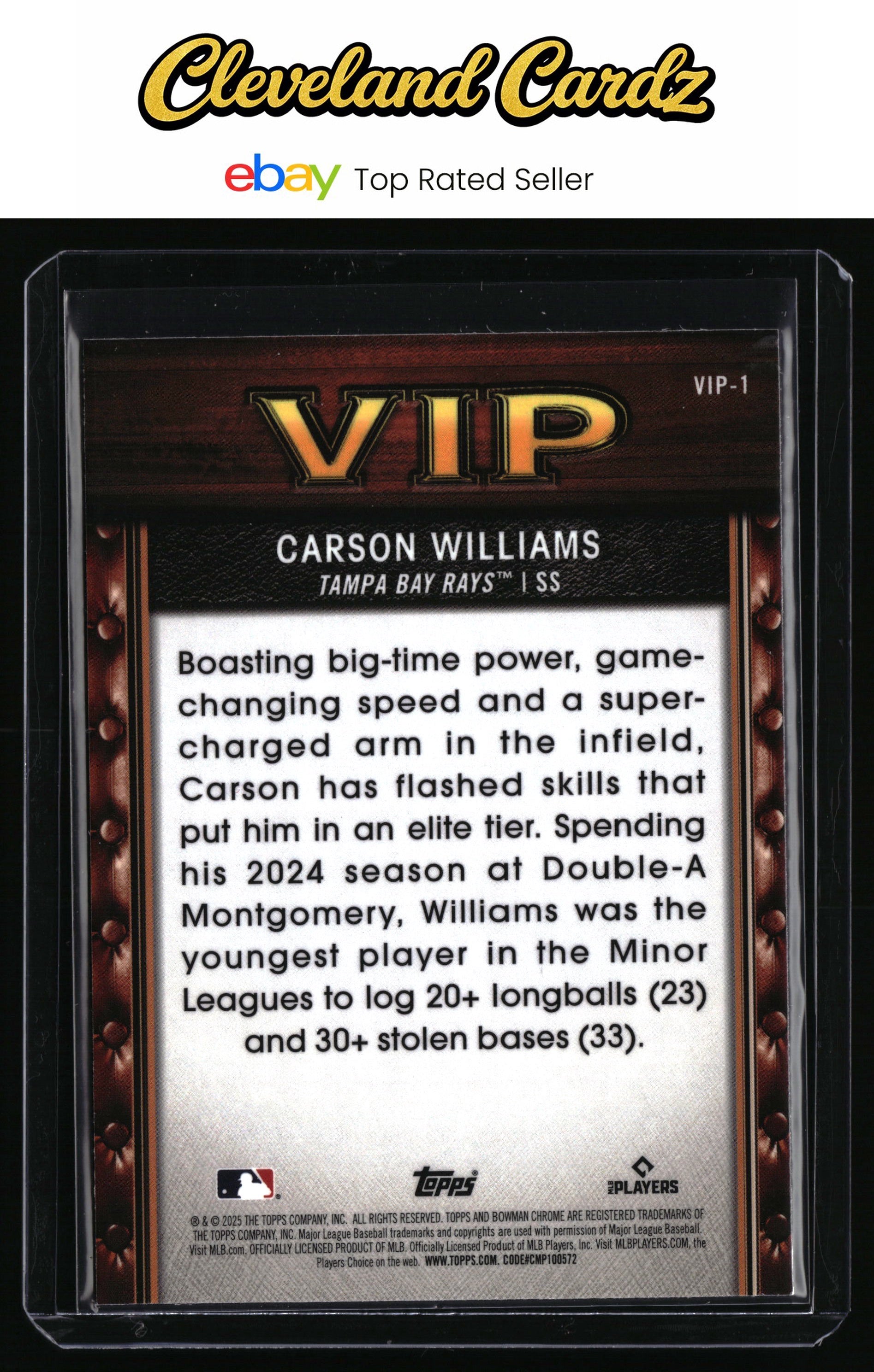 2025 Bowman #VIP-1 Carson Williams Very Important Prospects