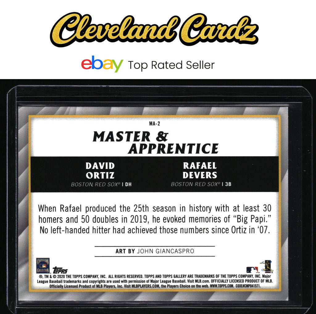 2020 Topps Gallery #MA-2 David Ortiz / Rafael Devers Master & Apprentice