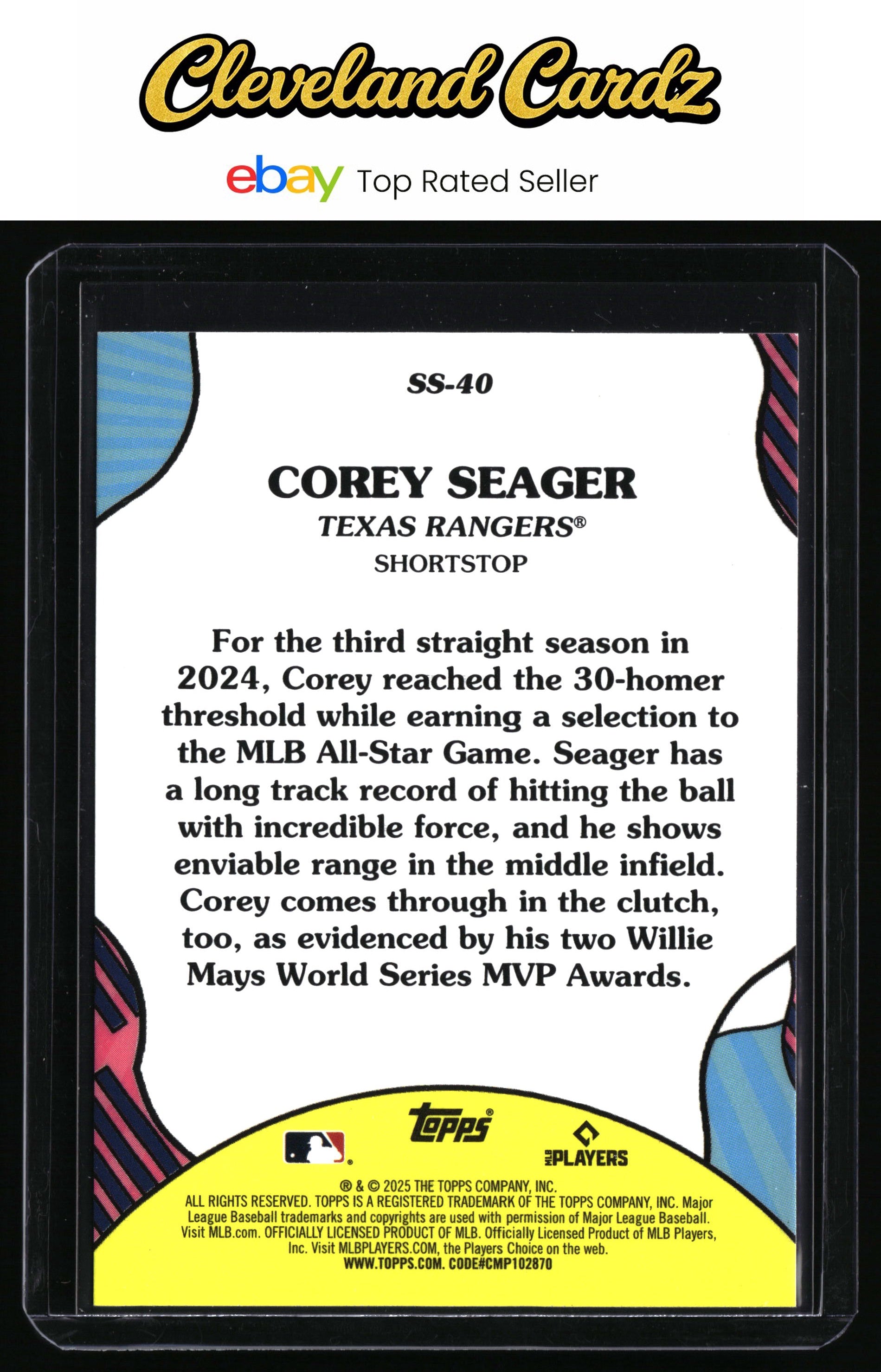 2025 Topps #SS-40 Corey Seager Summer Superstars