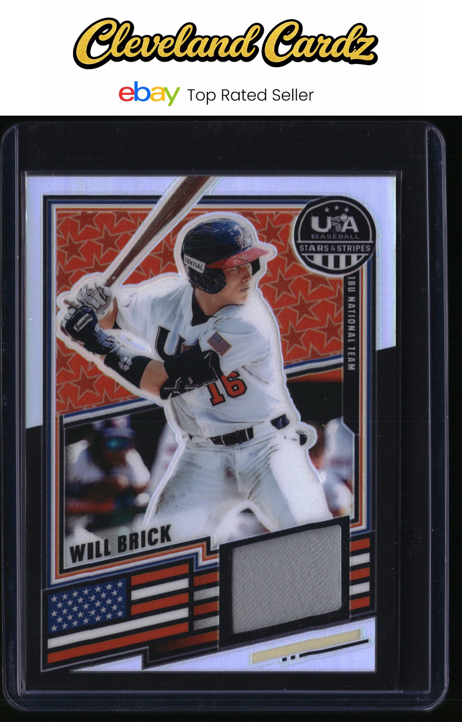 2025 Panini Stars & Stripes USA Baseball #USA-WB Will Brick NT Materials