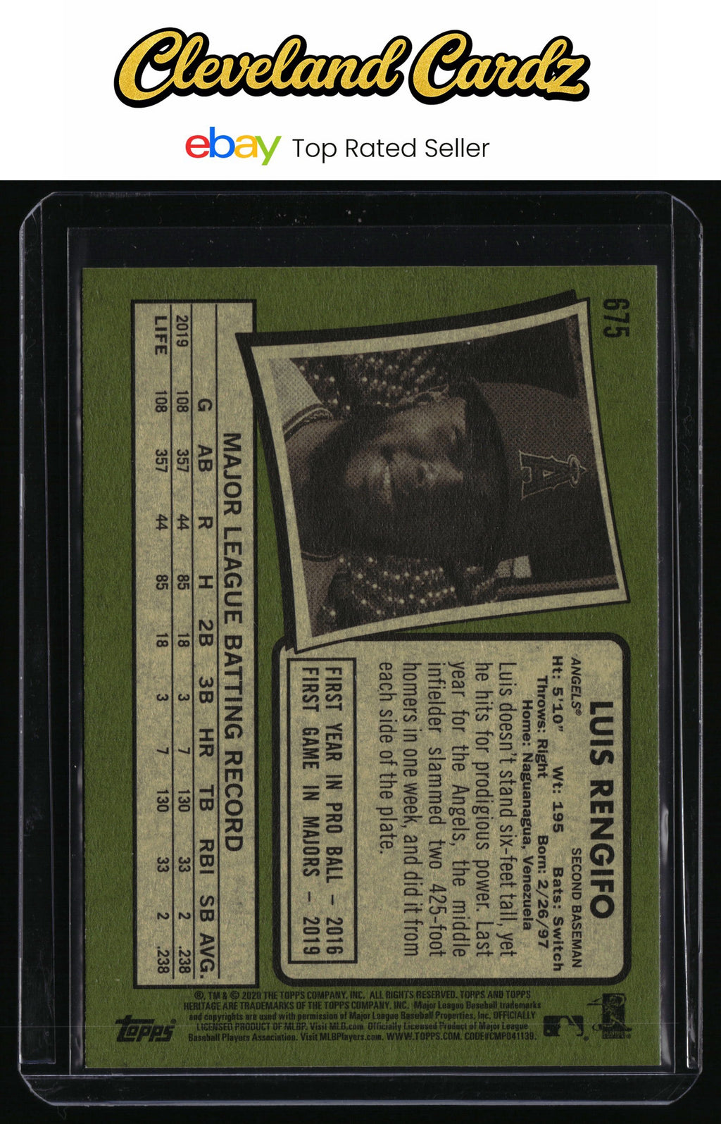 2020 Topps Heritage #675 Luis Rengifo