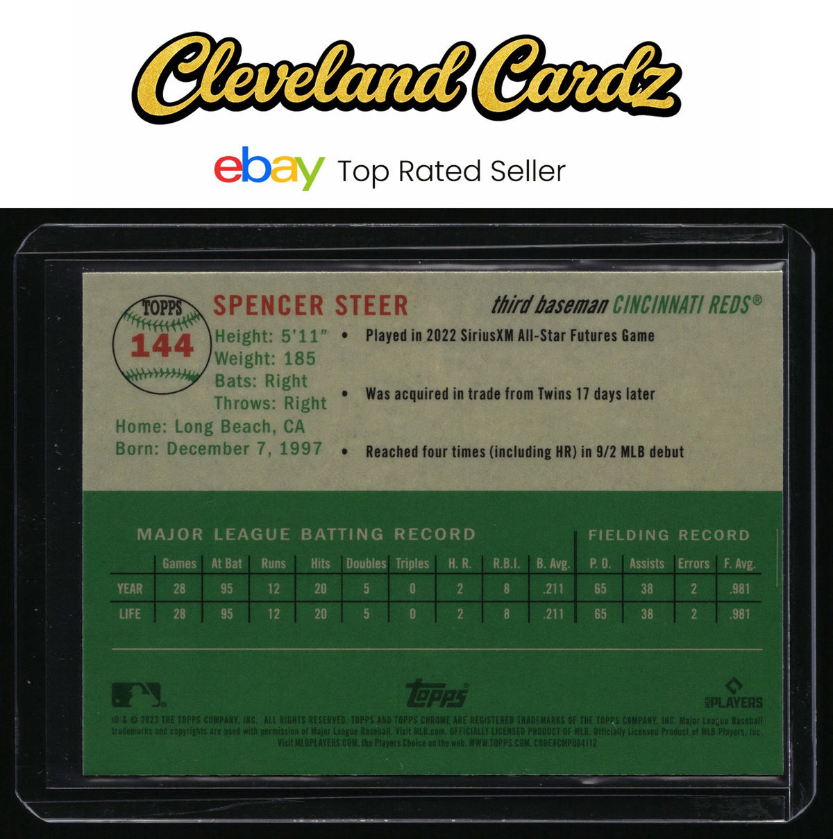2023 Topps Chrome Platinum Anniversary #144 Spencer Steer