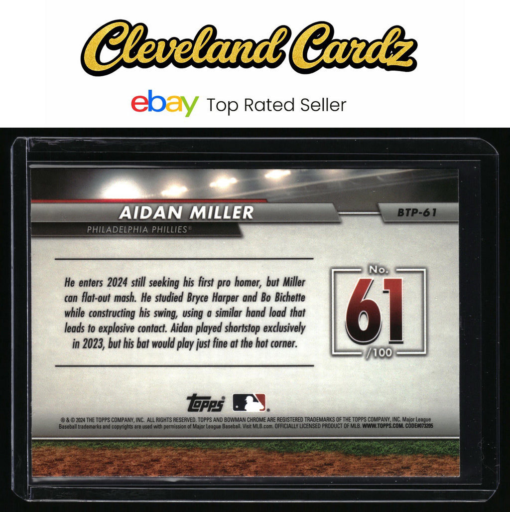 2024 Bowman #BTP-61 Aidan Miller Bowman Scouts' Top 100