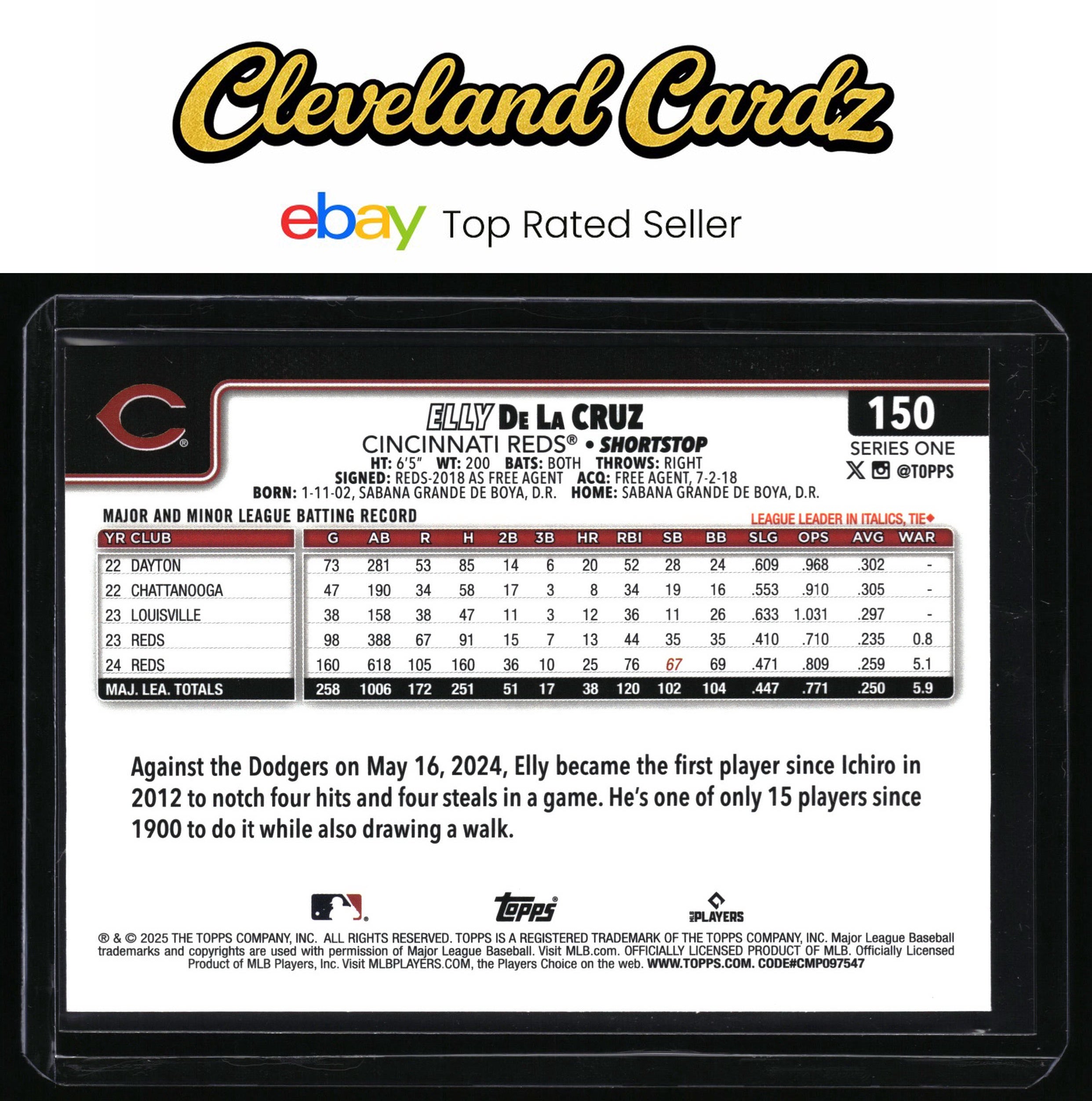 2025 Topps #150 Elly De La Cruz Spring Training